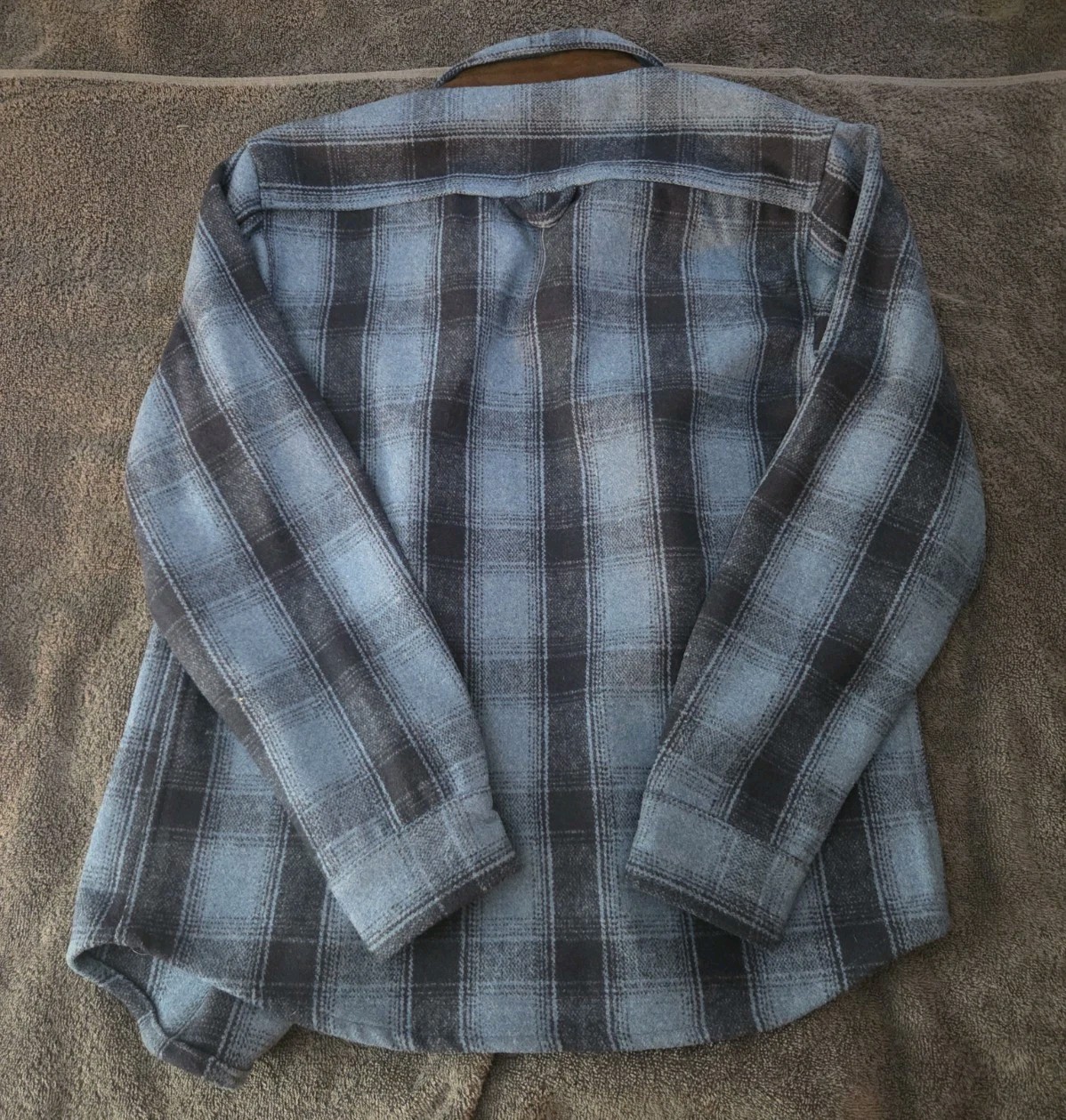 Blue Flannel Rainforest jacket men S- Heavy/ Thick Feel