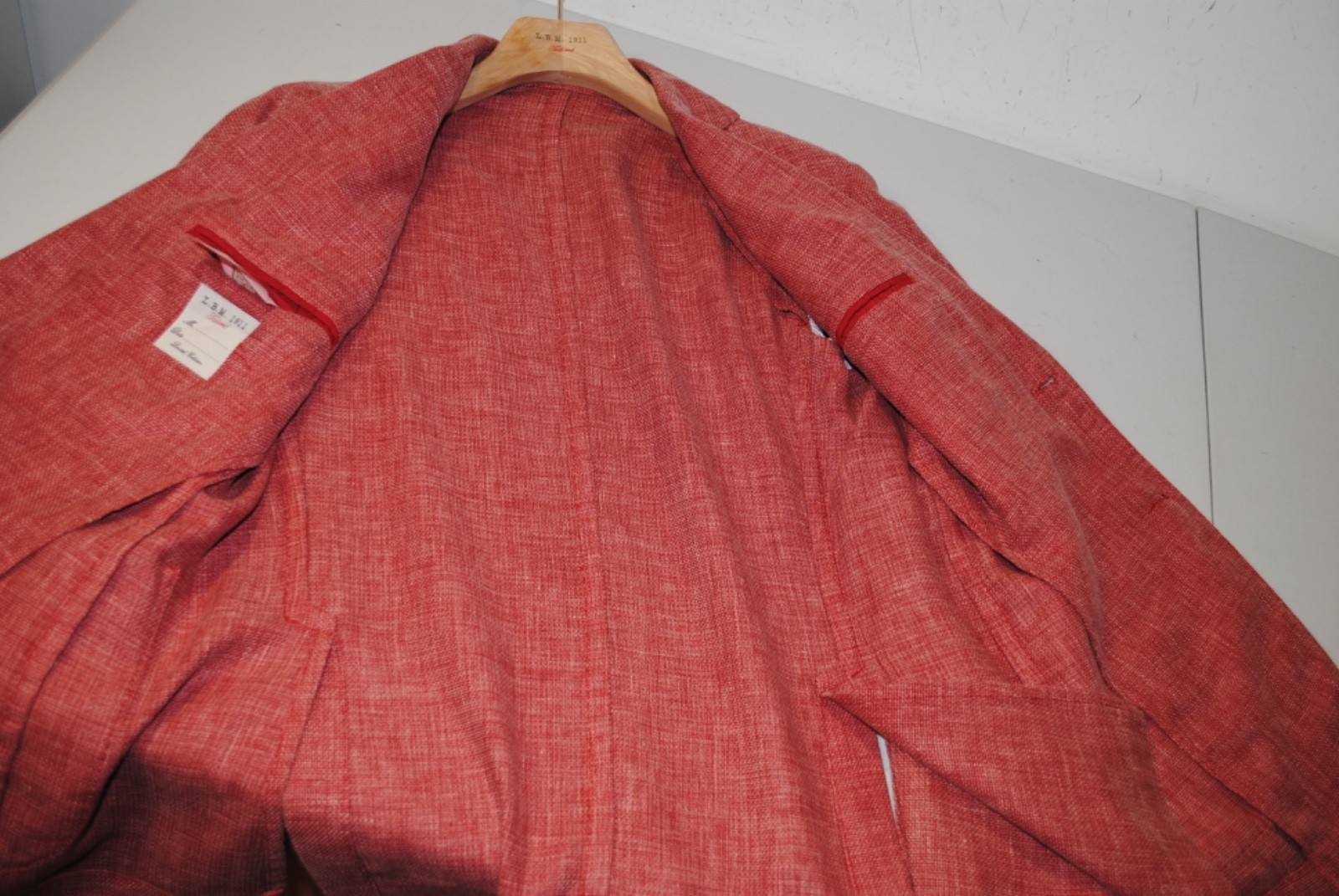 L.B.M. LUIGI BIANCHI MANTOVA JACKET SIZE 50 553.00 COTTON + LINEN + PL