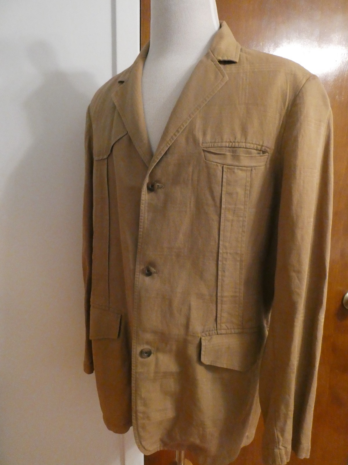 Robert Graham Blazer Men’s Soft 100% Cotton Brown Sport 1 Piece Coat Casual XL