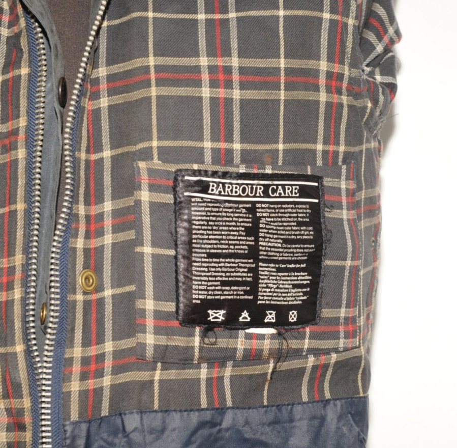 VINTAGE MEN’S BARBOUR A105 BEDALE WAX JACKET SIZE C 36 91 CM BLUE
