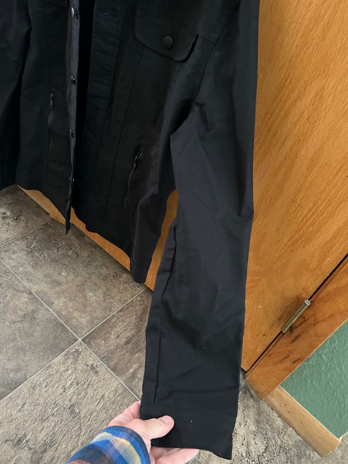 Mens Triump Over Tragedy Size Large Black Motorcycle Jacket 70%-Cotton3%-Spandex