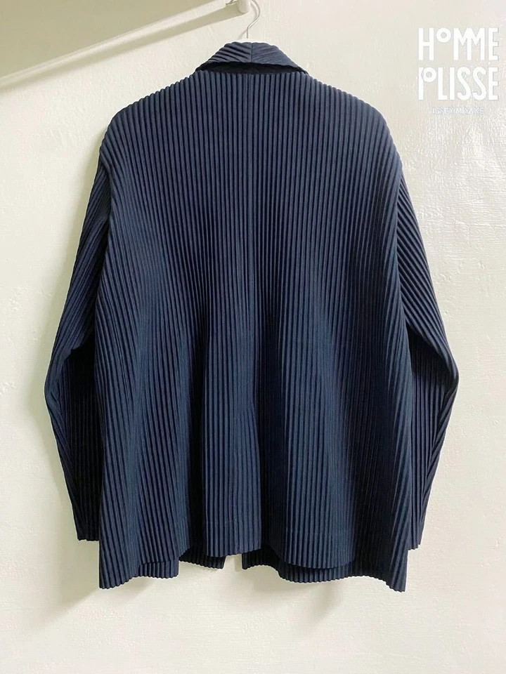HOMME PLISSE ISSEY MIYAKE Black Pleats Jacket Size1.2.3.4
