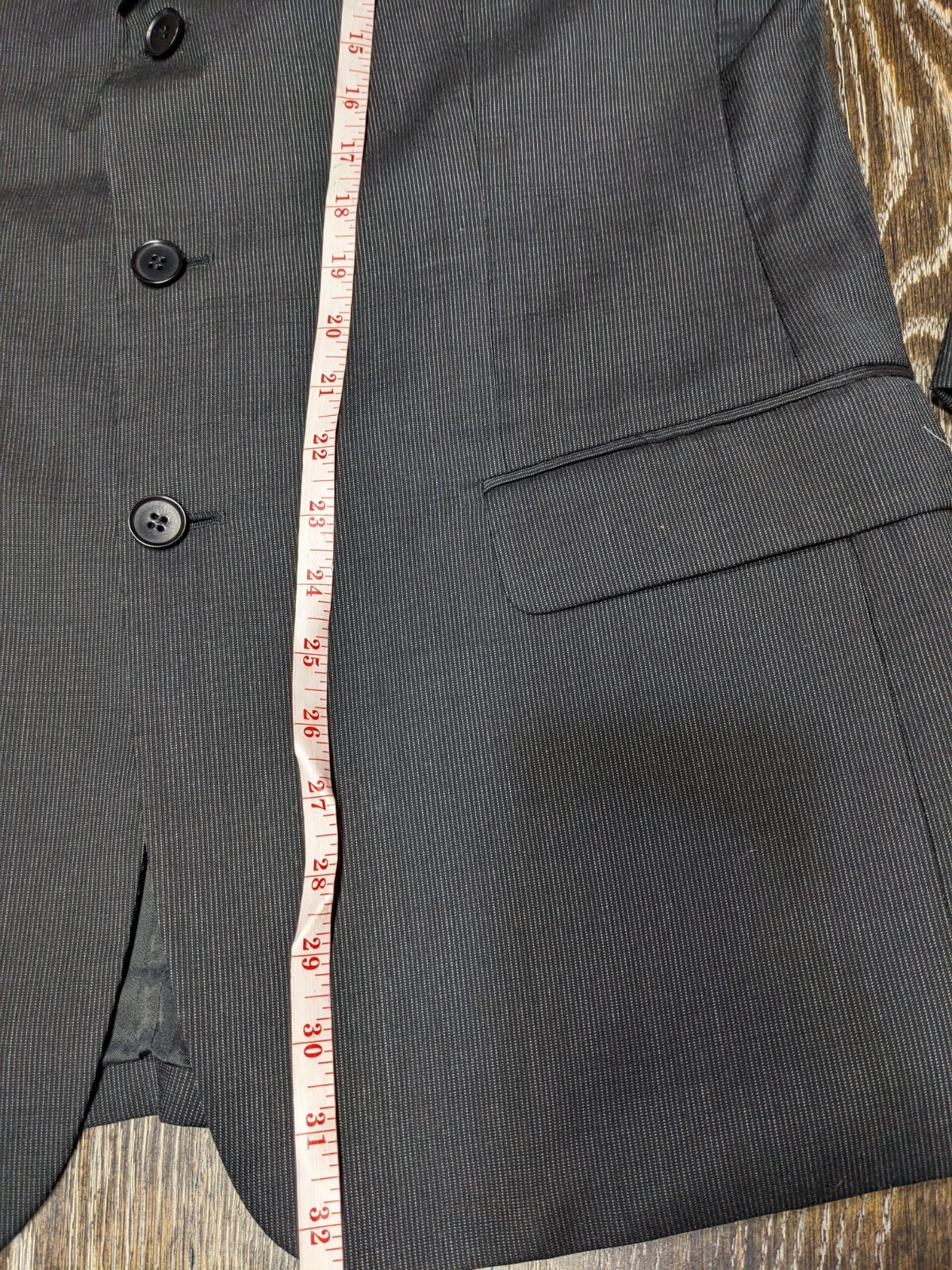 Zara Man Wool Blazer Grey Dark Wash Men’s Size 44 Pockets Dry Clean Only 355