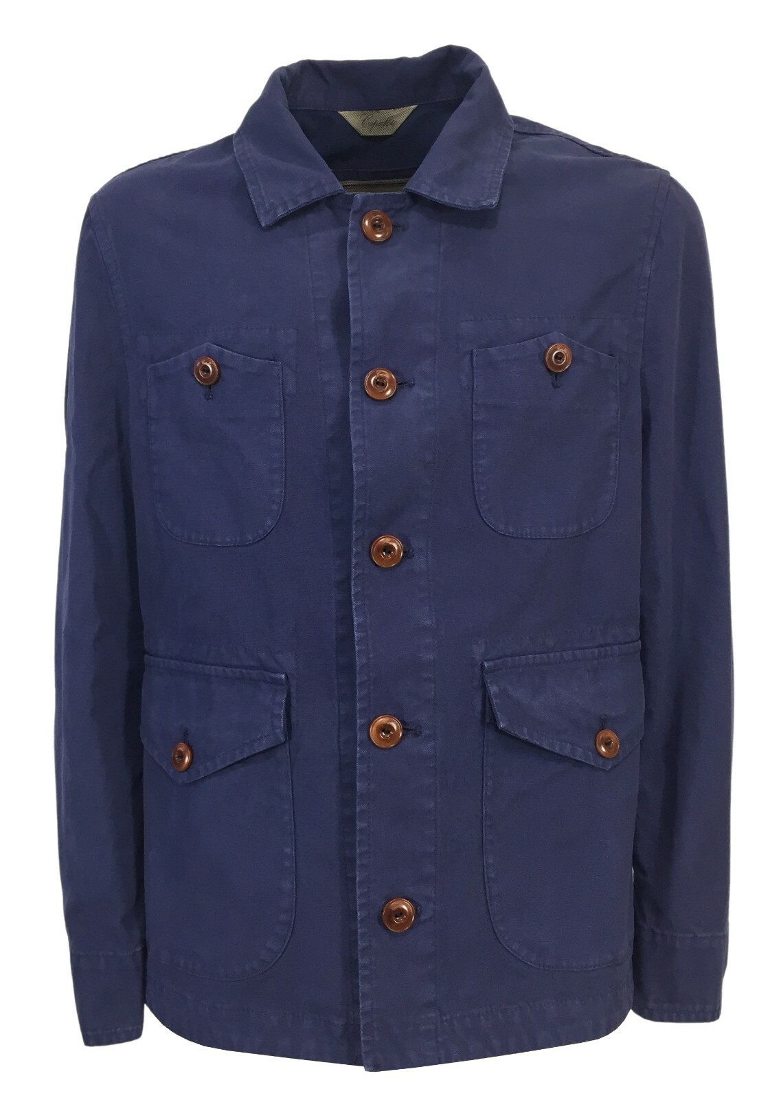CAPALBIO men’s blue unlined jacket art 536 T35 100% cotton MADE IN ITALY