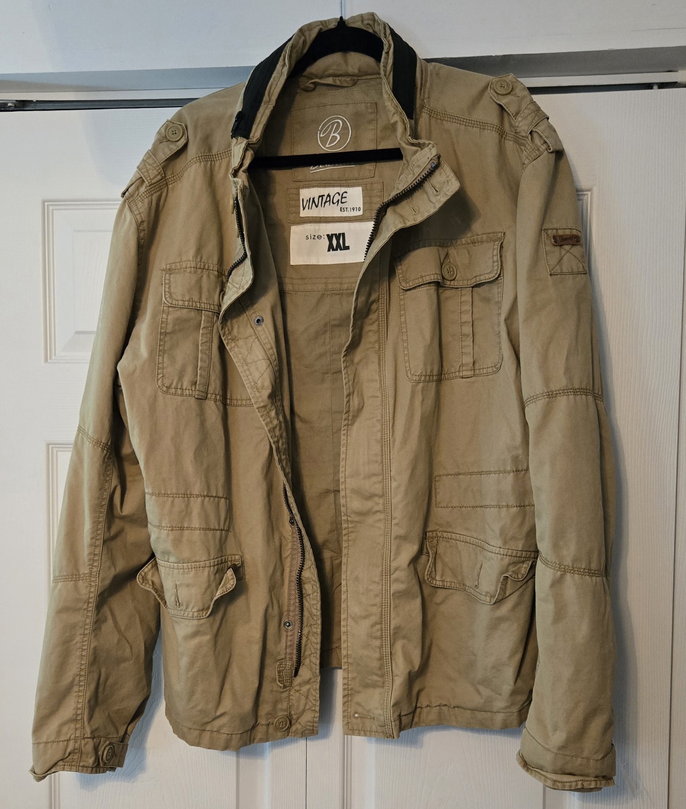 Brandit Men’s Military Half Season Britannia Camel Jacket w/Hidden Hood