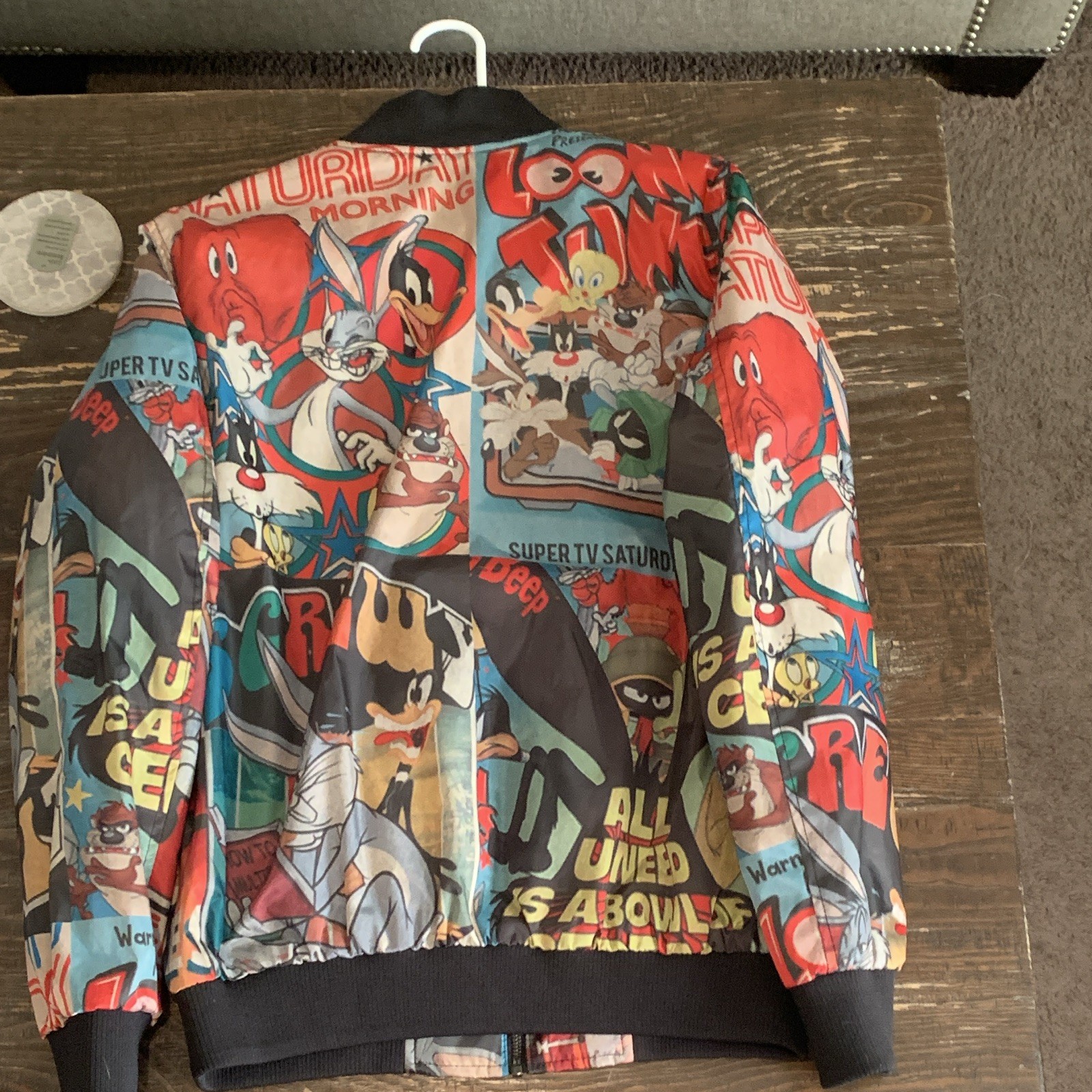 Members Only x Looney Tunes Men’s Multicolor Bomber Jacket Full Zip Size M