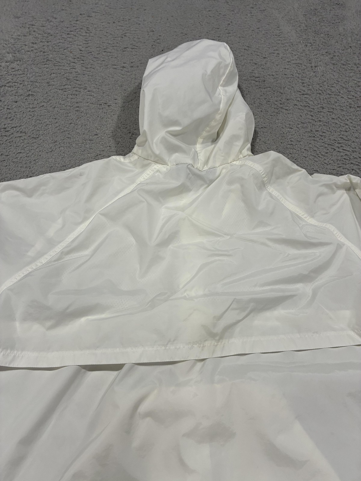 Woolrich Jacket Mens Large White Anorak Hooded 1/4 Zip Pullover Lightweight