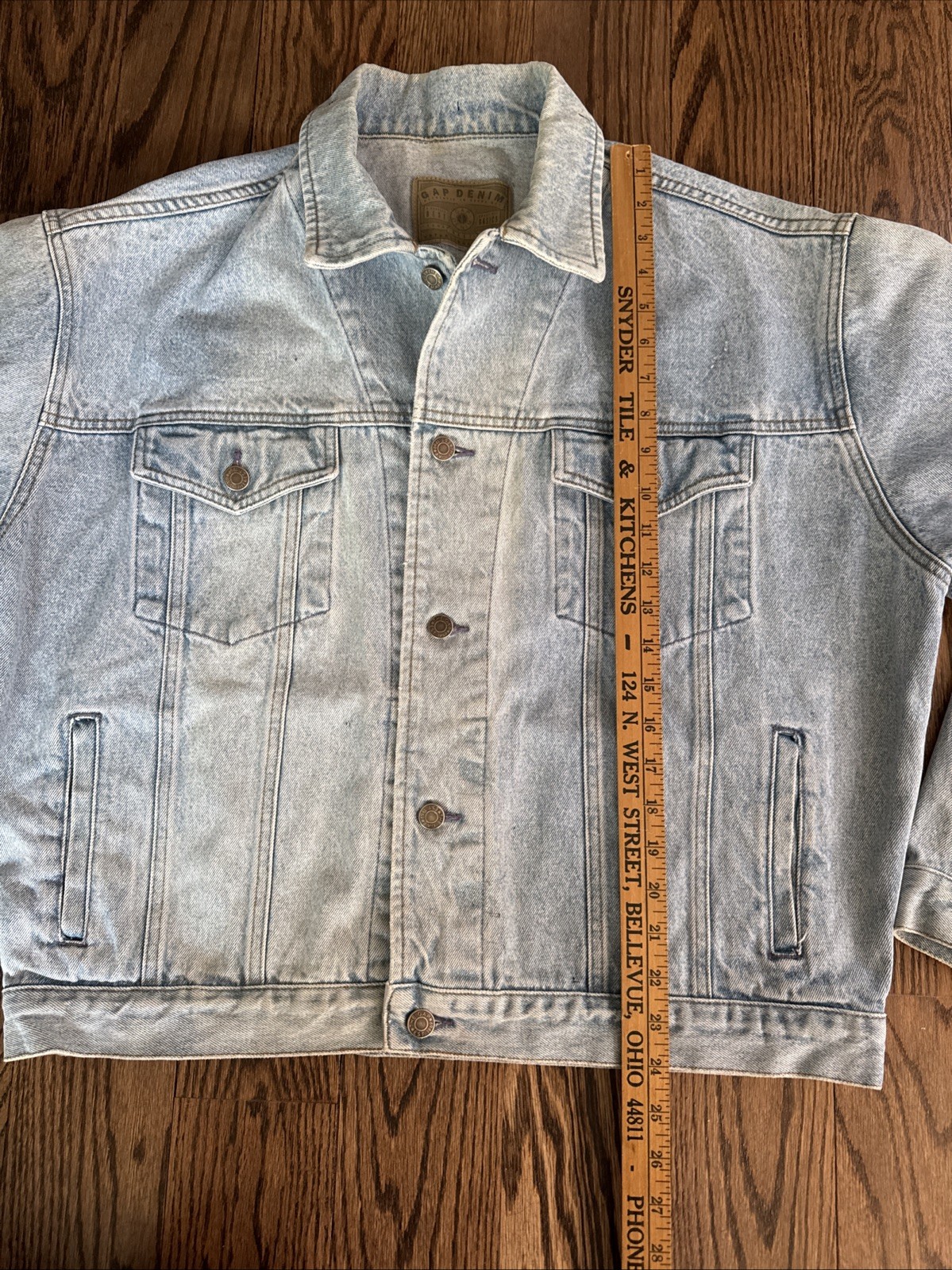Vintage 90s Gap Denim Mens Distressed Light Denim Jean Trucker Jacket XL ?