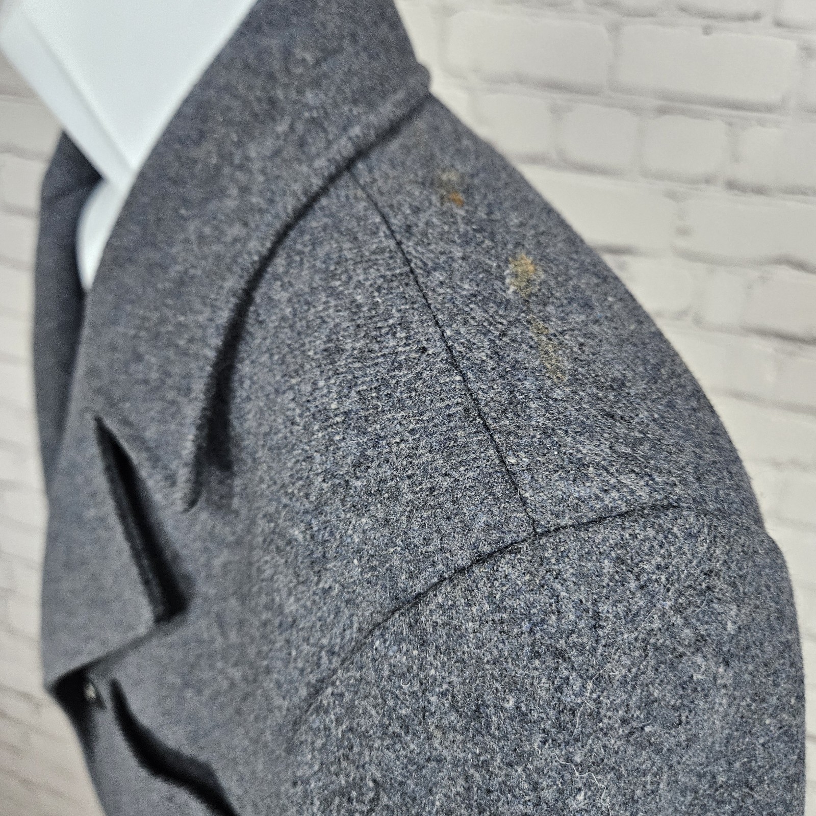 Michael Kors Grey Wool Blend Buttoned Notch Lapel Inner Pockets Over Coat 40R