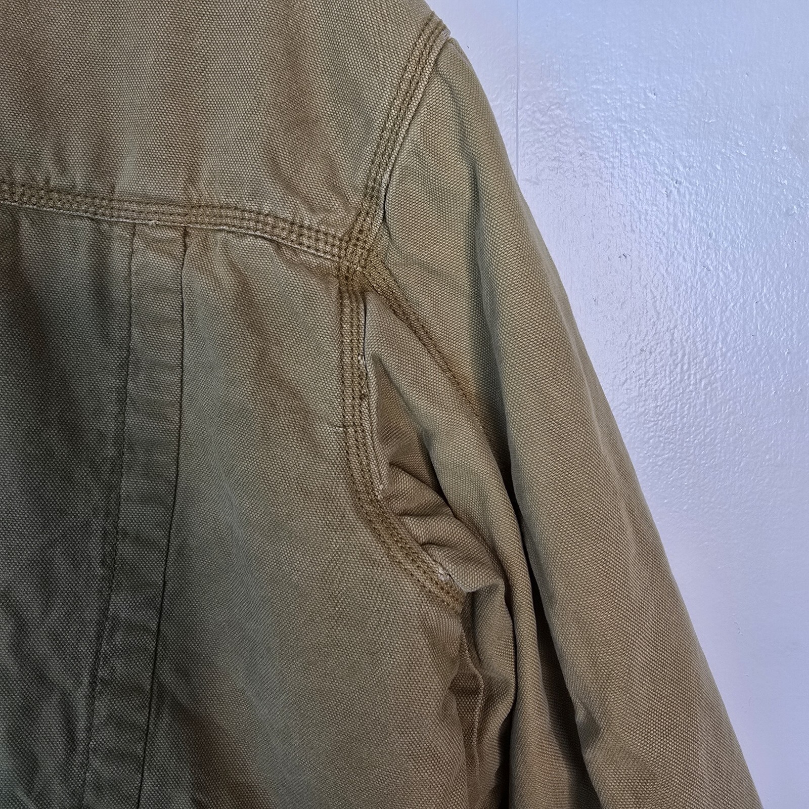 BKE 67 Mens Tan Canvas Barn Jacket Wool Blend Lined Workwear Coat Large 46150