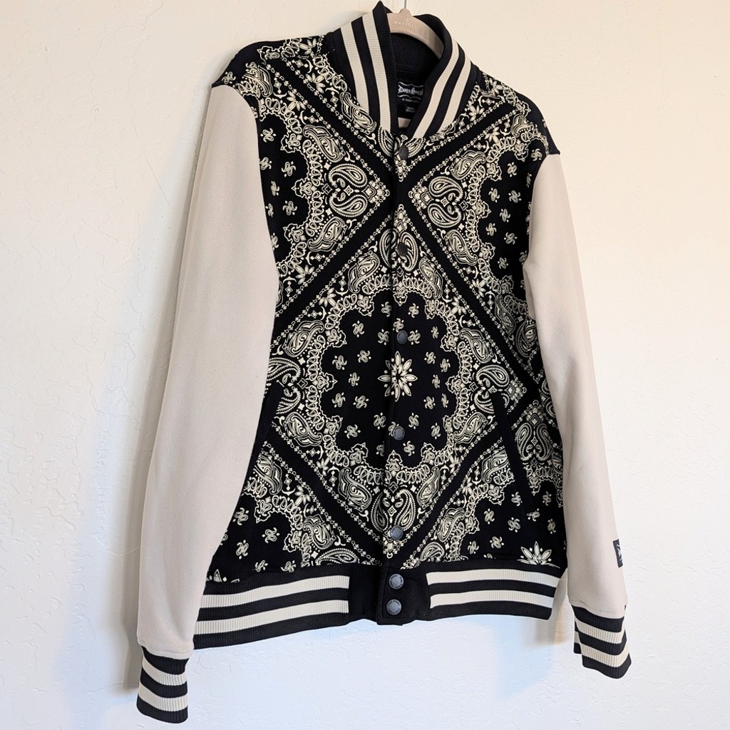 Black and White Cream Varsity Bomber Dogg Supply Streetwear Urban Normcore