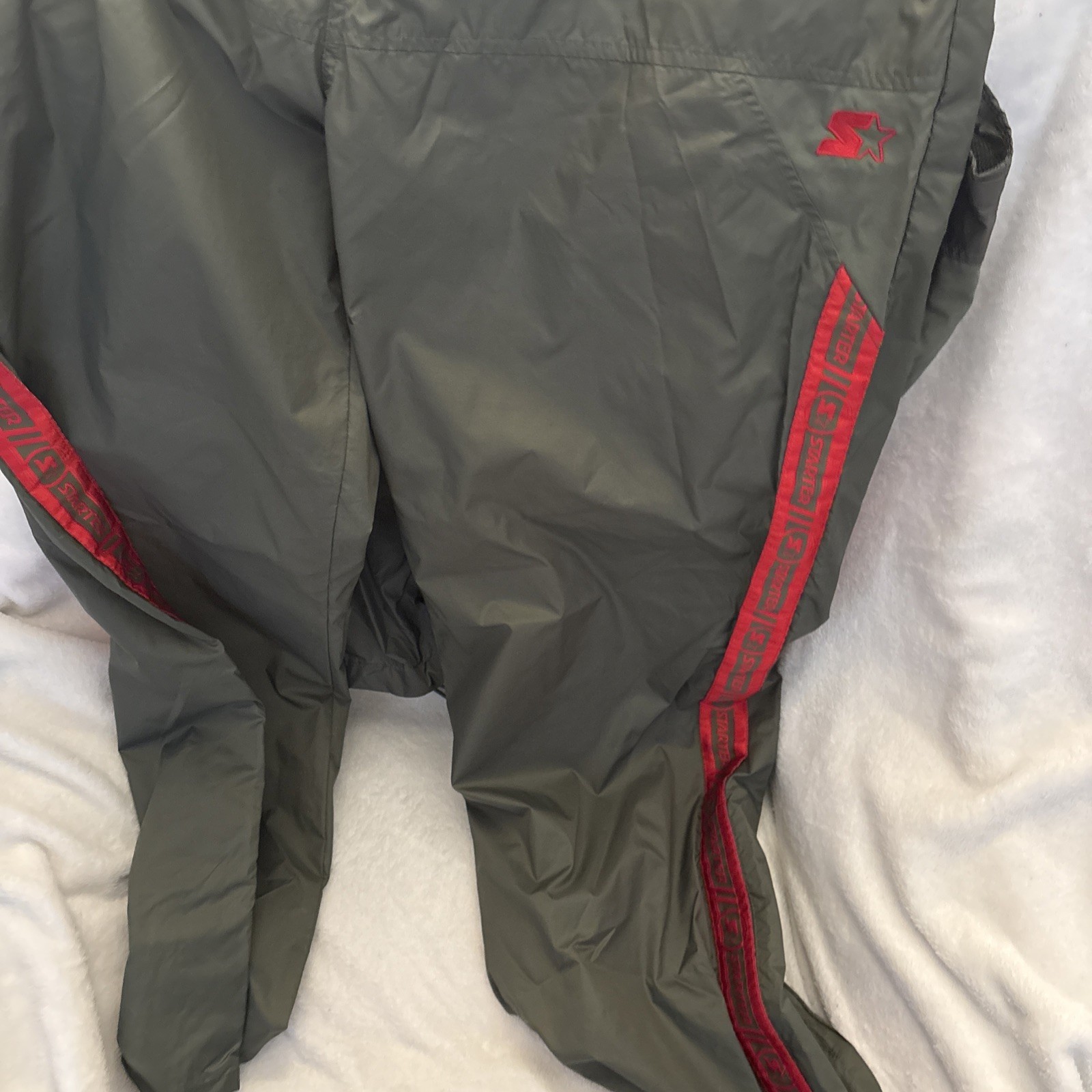 VTG 90s Starter Nylon Windbreaker Vest and Pants Mens XL Olive Green