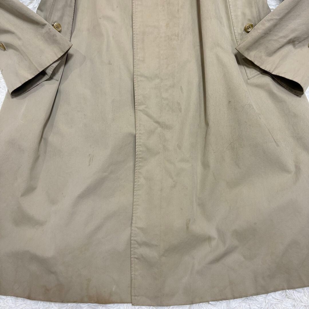 Burberrys Vintage 1 Piece Sleeve Balmacaan Coat Nova Check Khaki XL England