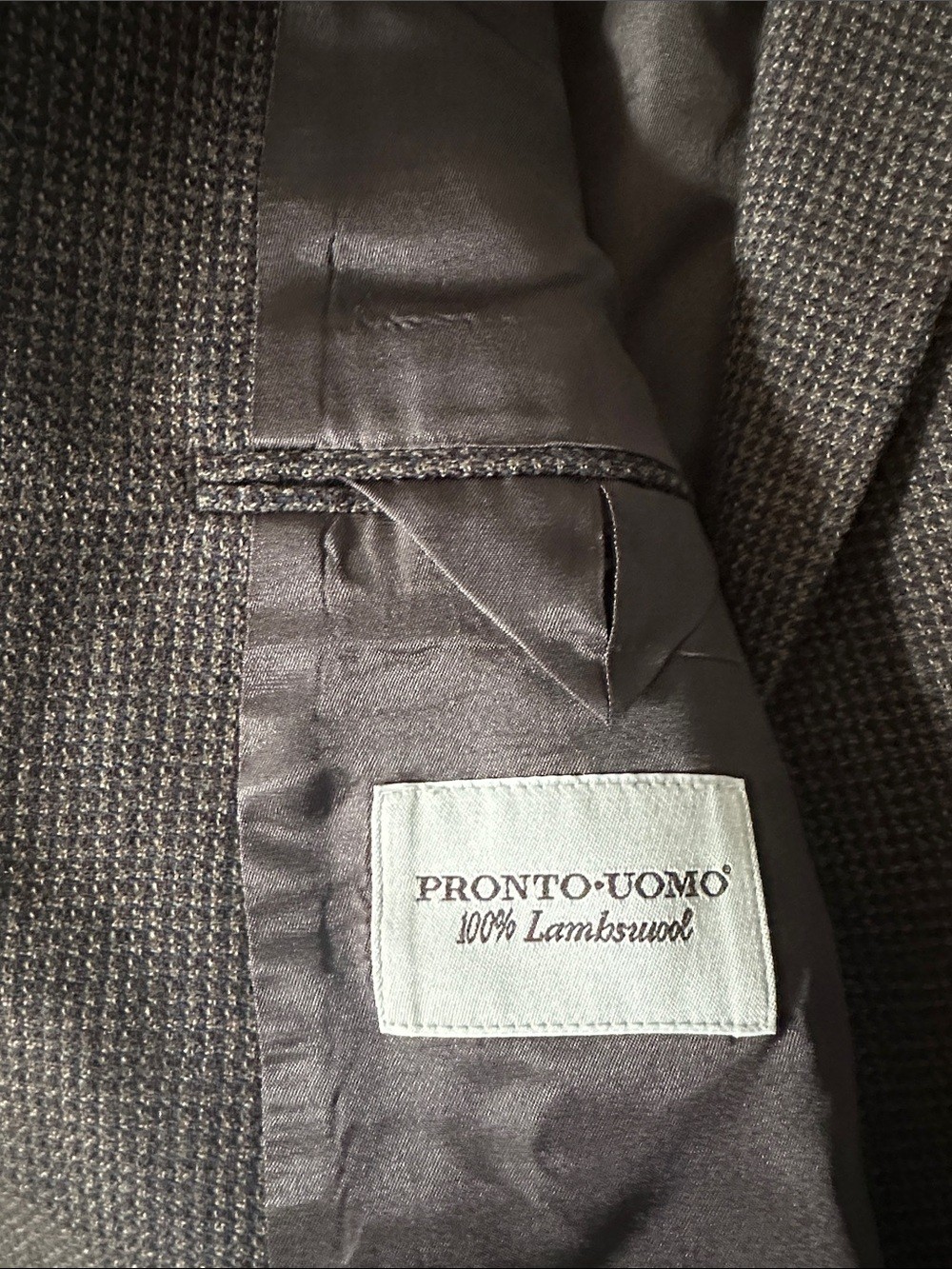 Pronto Uomo Brown Tweed Textured Two-Button Sport Coat Lambswool Mens 52R