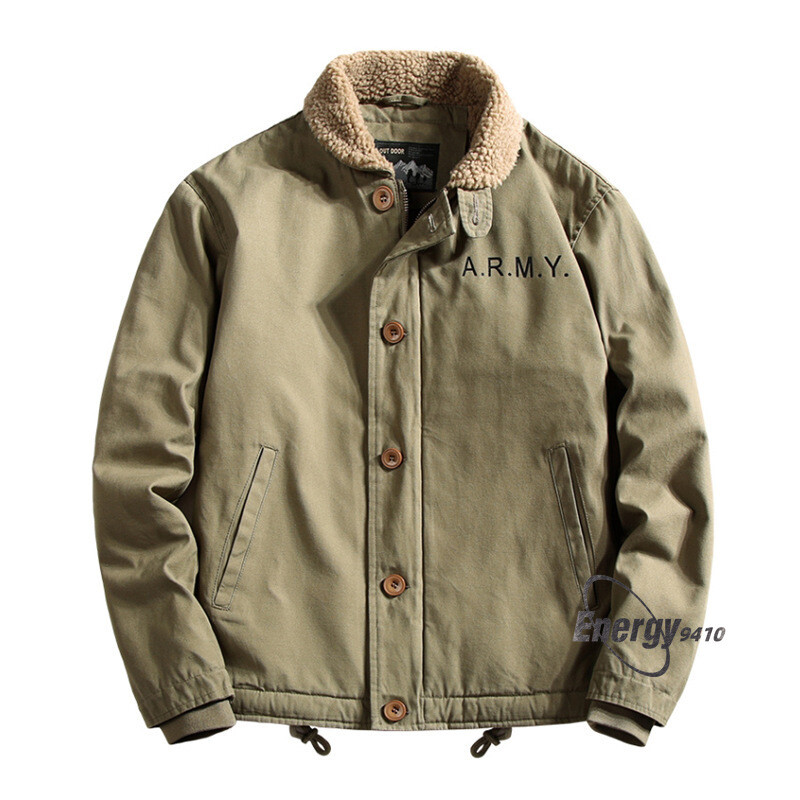 Winter Jacket Men’s Style Work Cotton Jacket Thick Plush Jacket Keep Warm Coat