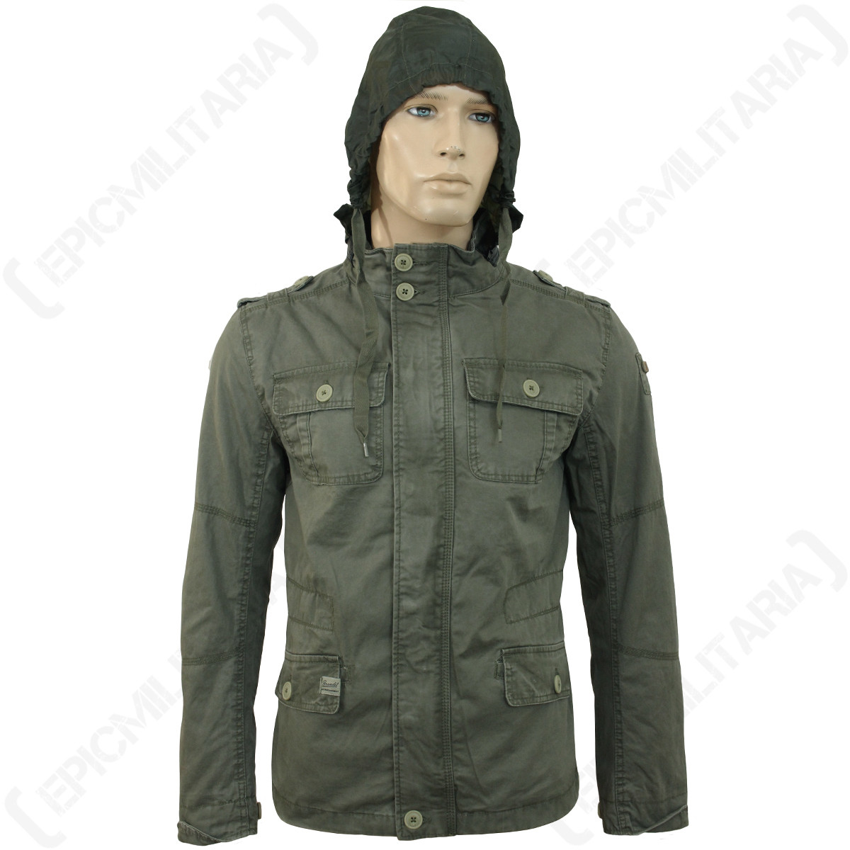 Brandit Britannia Jacket – Olive – Coat Green Military Hood Top All Sizes New