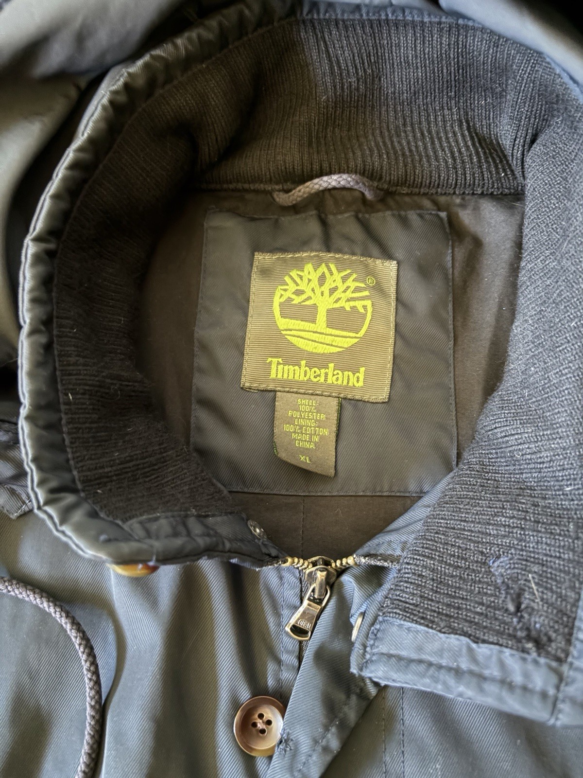 Timberland Weatherproof Men’s XL Waterproof Blue Hooded Rain Jacket Full Zip