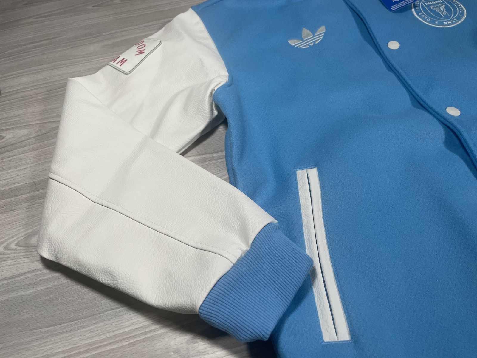 Adidas Originals Inter Miami CF Anthem Bomber Jacket Semi Blue White JM1560