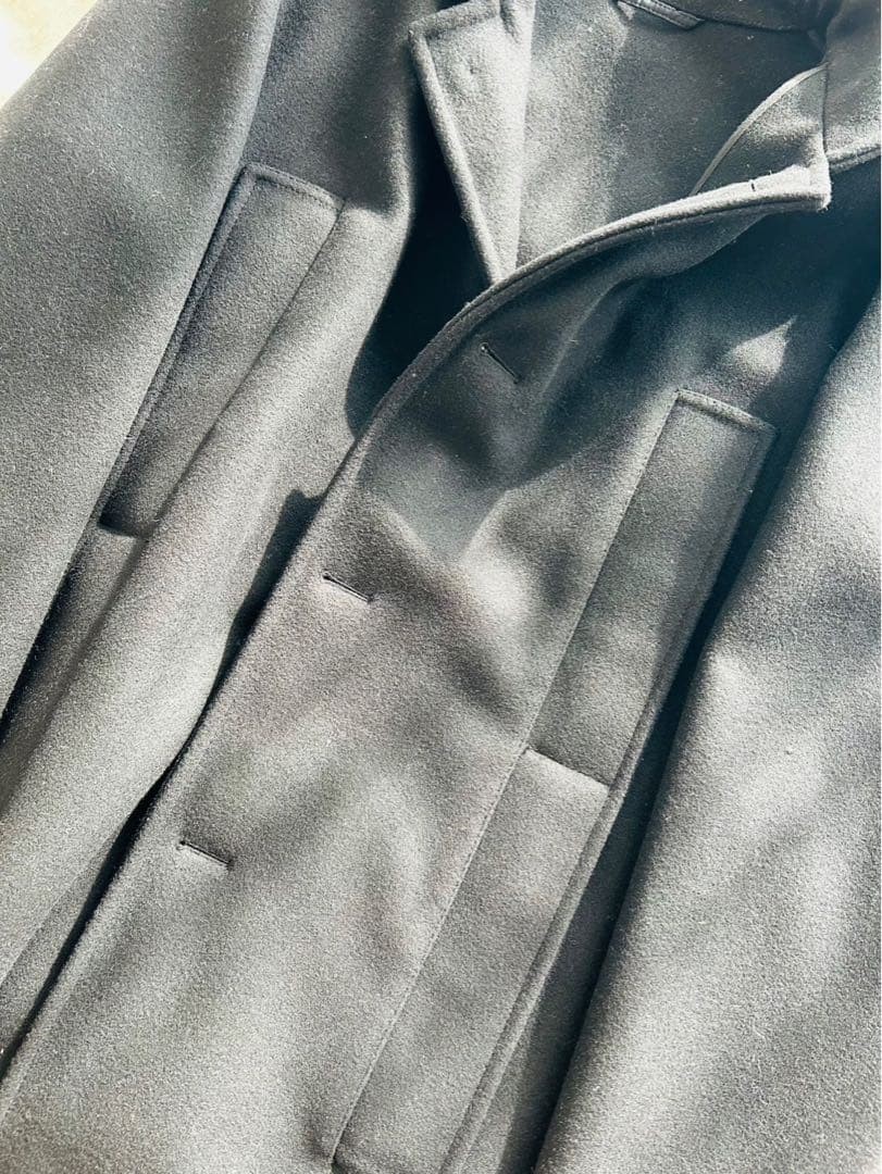 Used 2016 Raf Simons Oversized Coat Size 48 Black Length 105cm