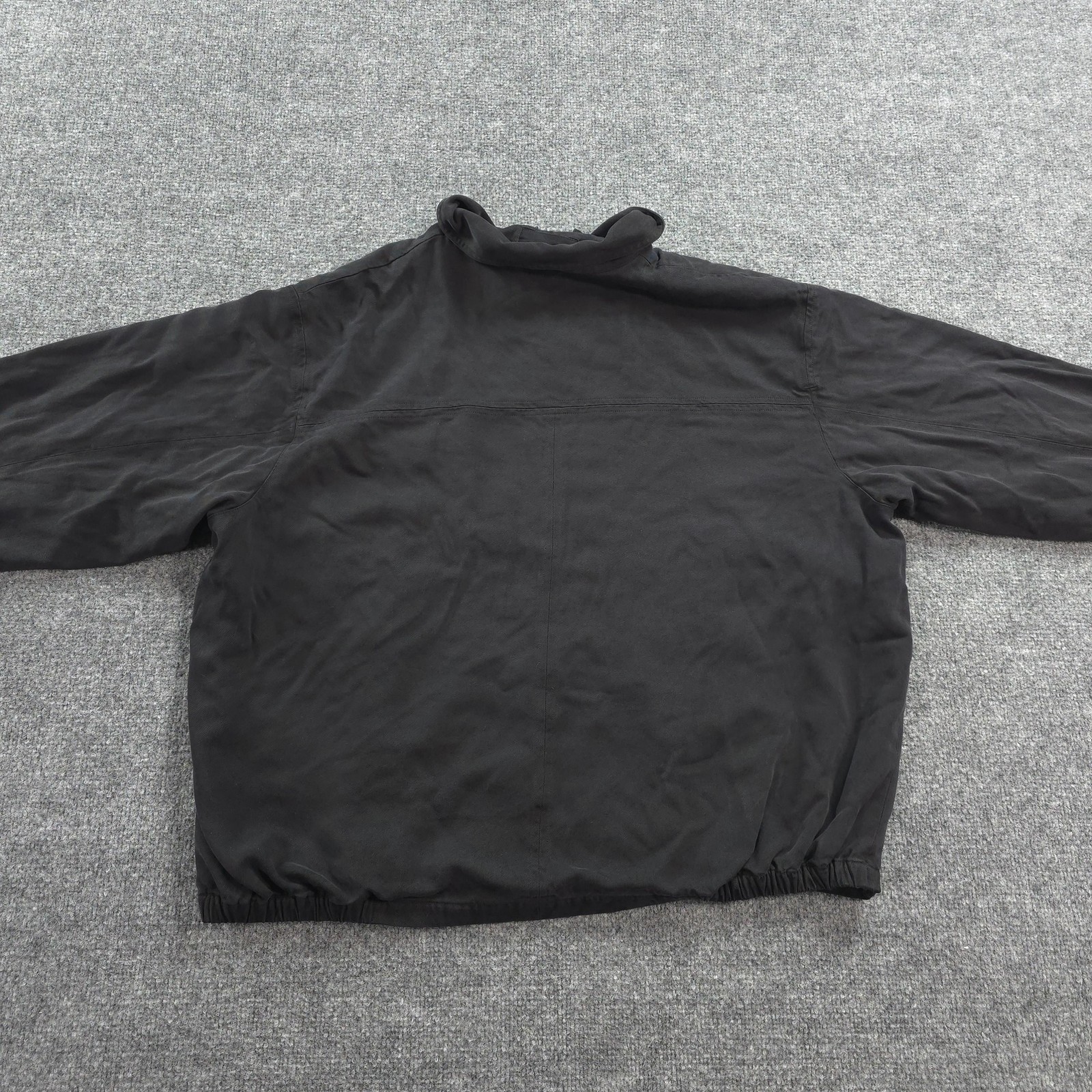Tommy Bahama Jacket Mens XL Black Silk Bomber Full Zip Casual Lined Relaxed