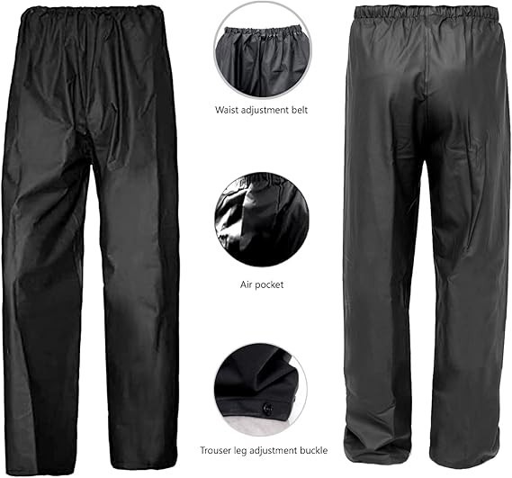 Rain Suit for Men Women Jackets Pant Gear Raincoat Waterproof motorcycle Black