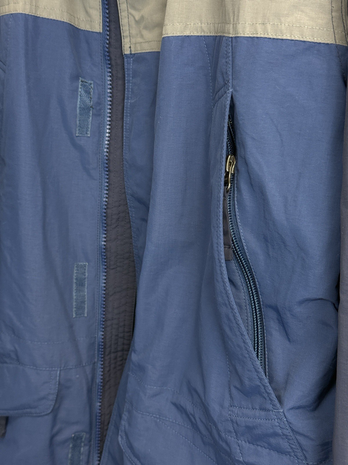 Vintage LL Bean Men’s Size S Blue Zip Jacket Anorak Hidden Hood No Liner WV85