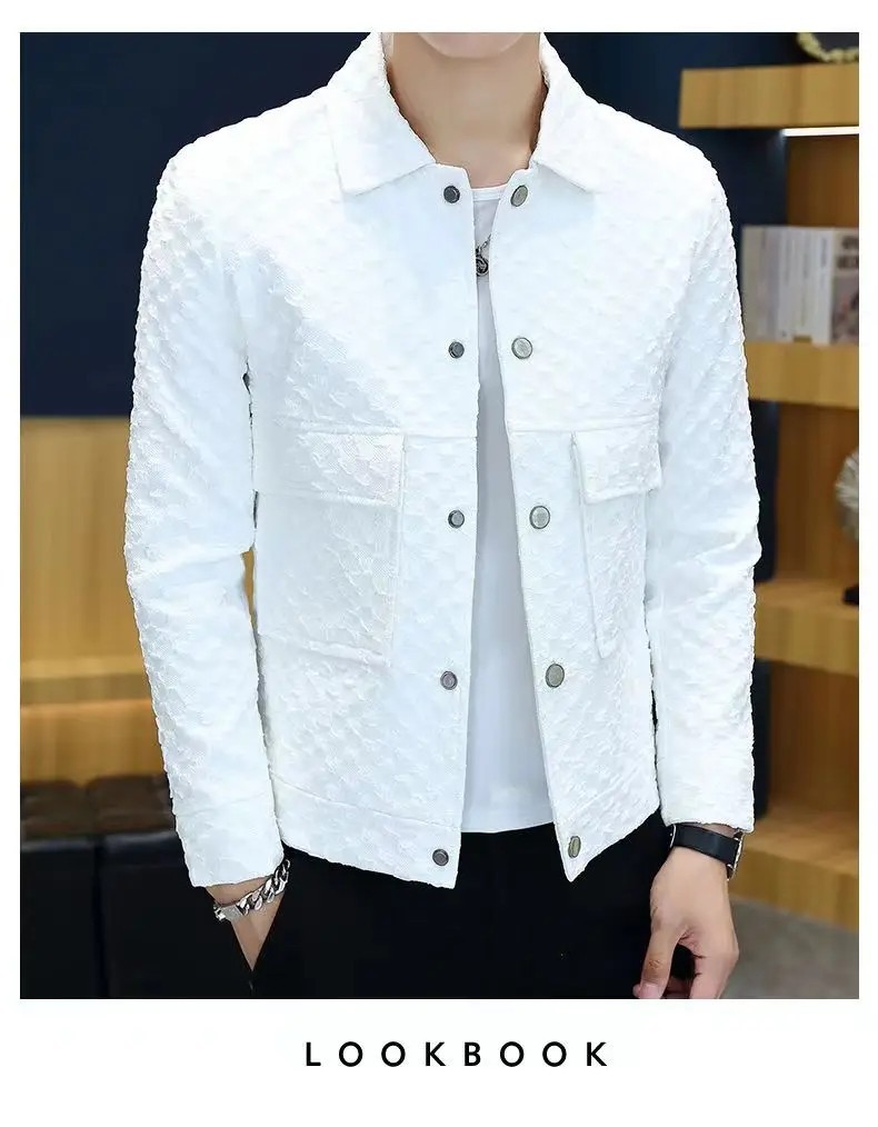 Luxury Men Jacket Fashion Casual Trendy Streetwear Loose Fit Retro Outwear Coat
