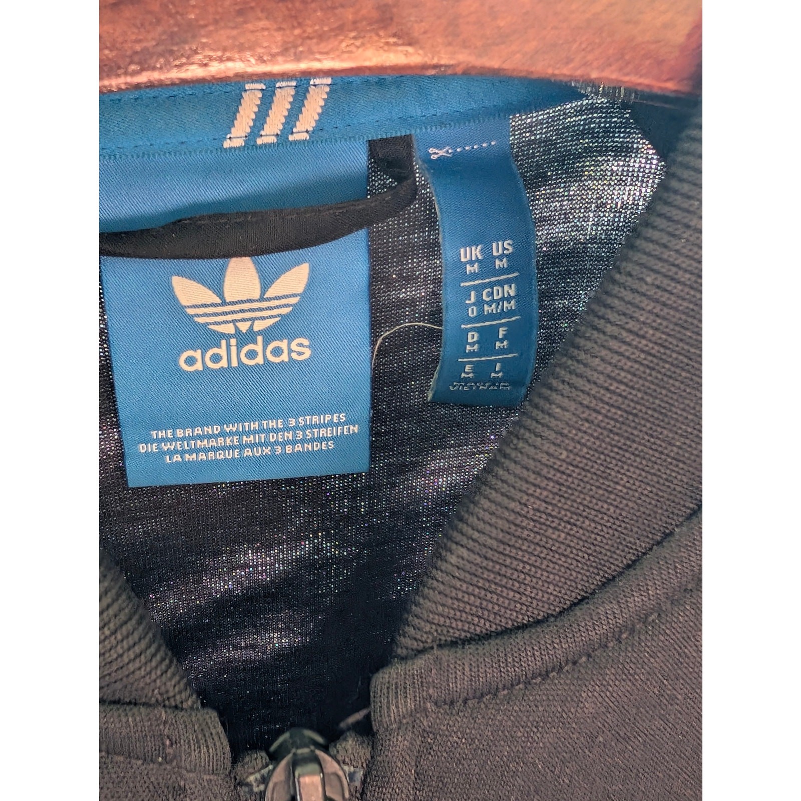 Adidas Originals Trefoil Track Jacket Black Men’s Size Medium Full Zip