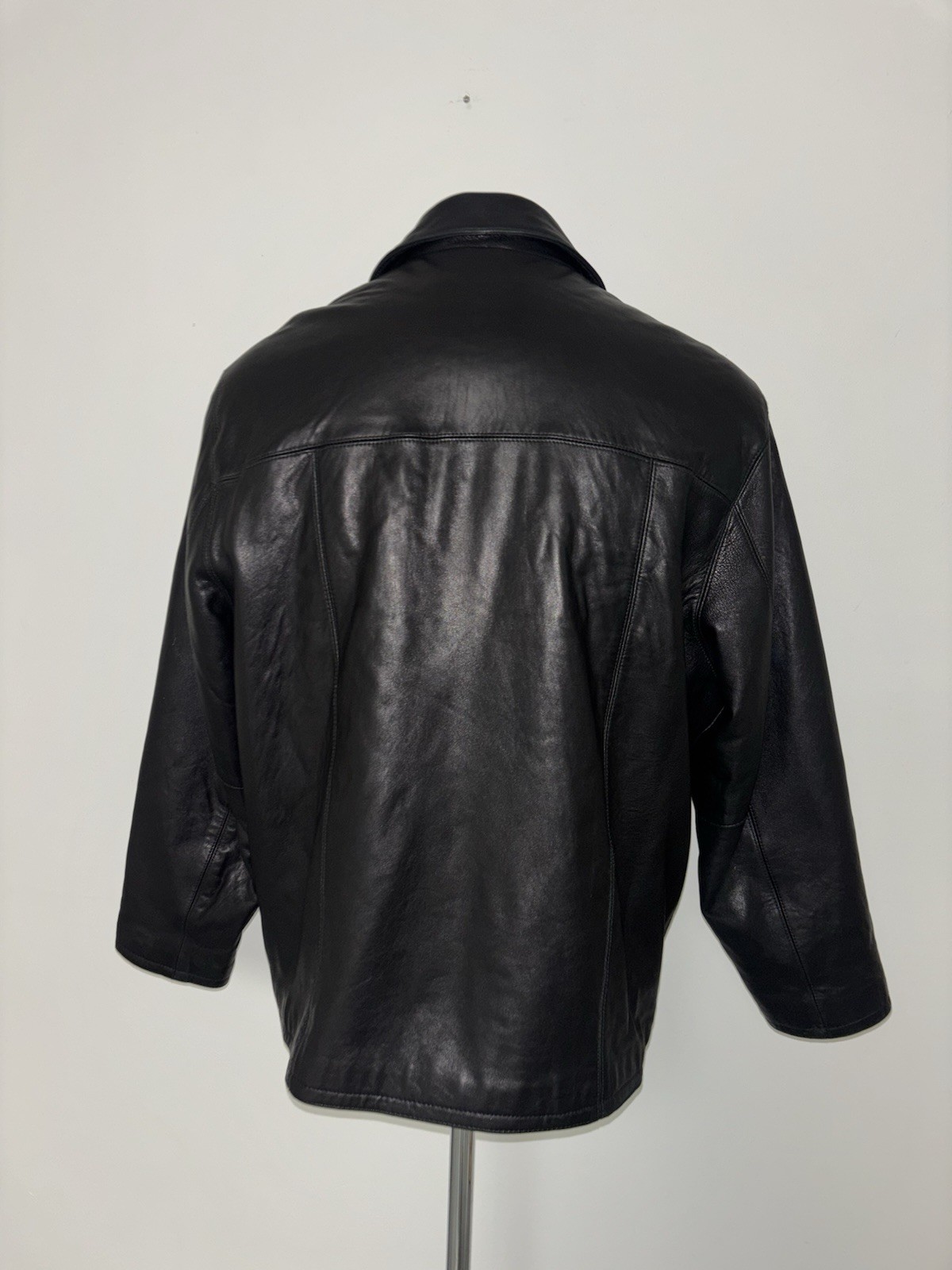 Pronto Uomo Leather Jacket Coat Men’s Medium Black Genuine 100% Lambskin Soft