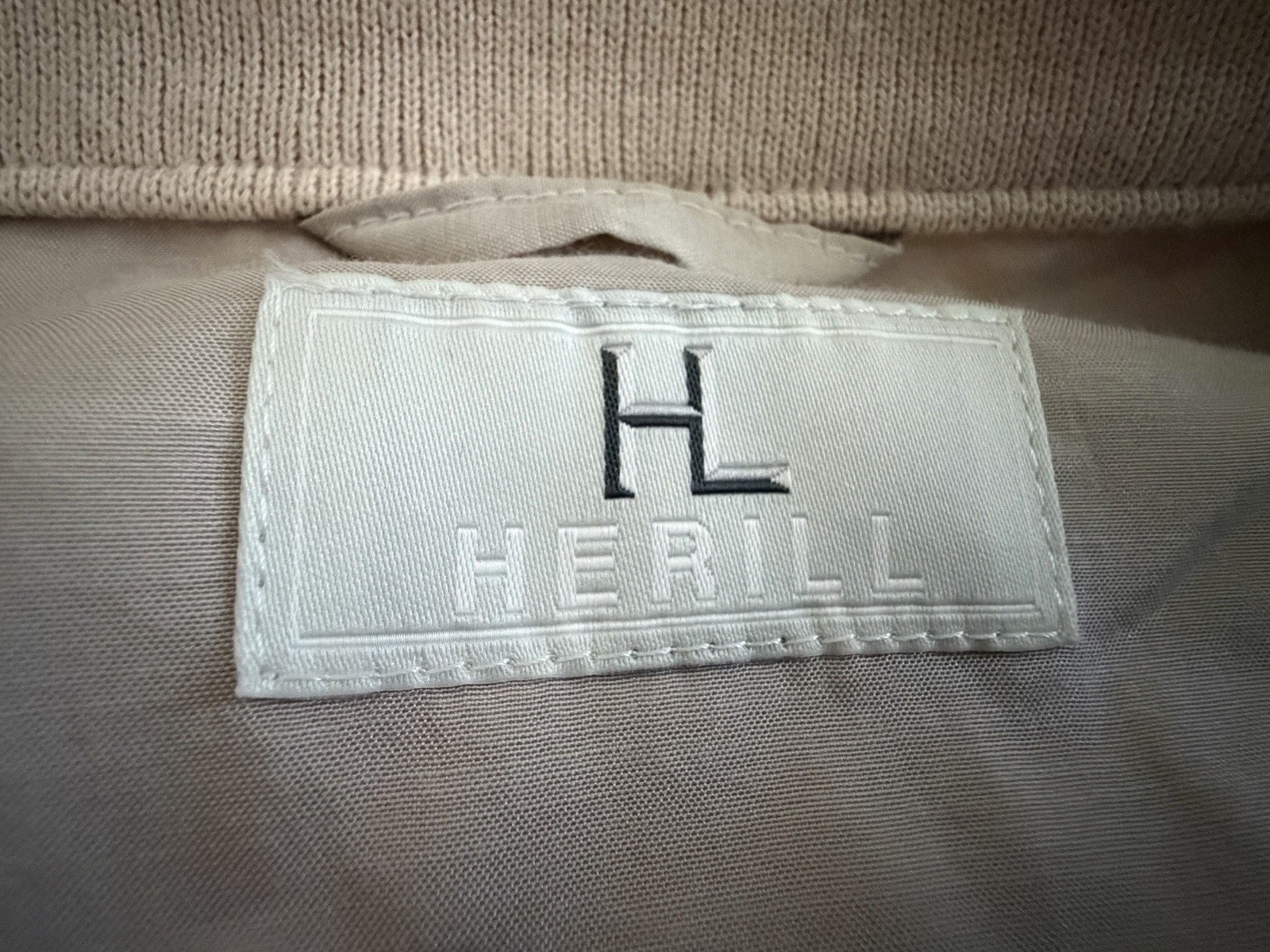 $800 HERILL Egyptian Cotton Chino Weekend Jacket Beige Men Size 3 M/L