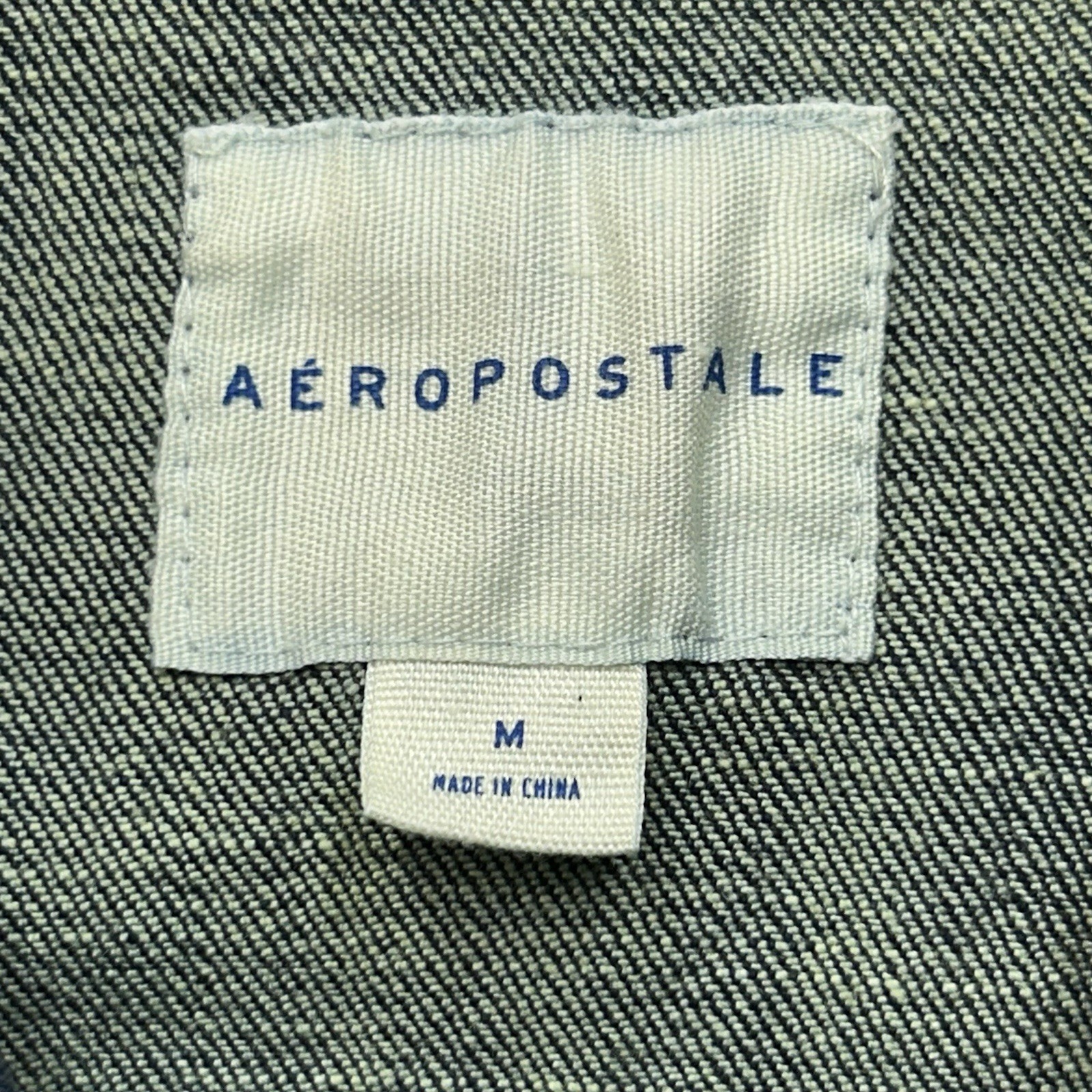 AEROPOSTALE Denim Jean Jacket Unisex Adults Size M Button Up Blue Dark Wash