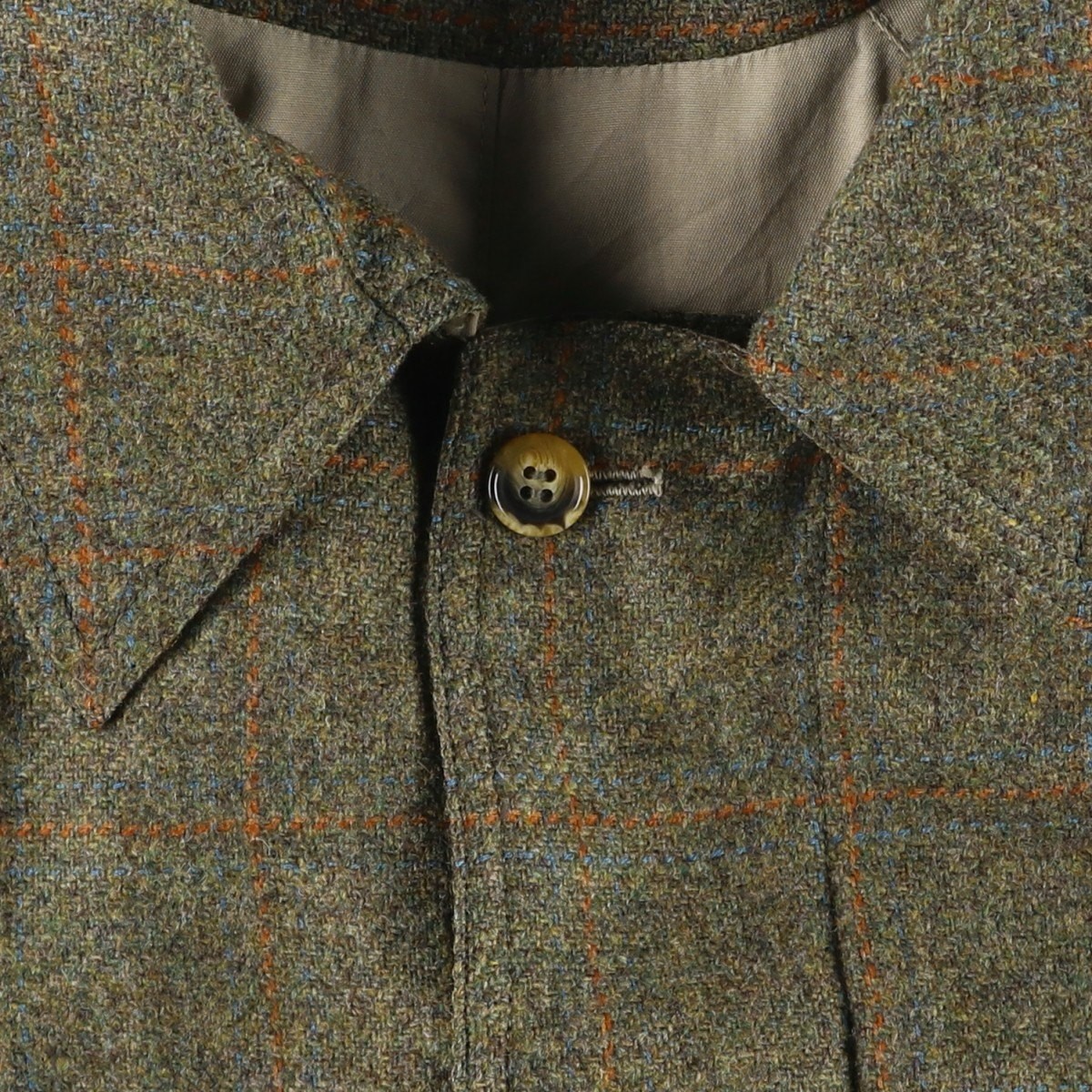 Used Justo Gimeno Check Pattern Reversible Wool Long Coat Men’s Size L (approx.)