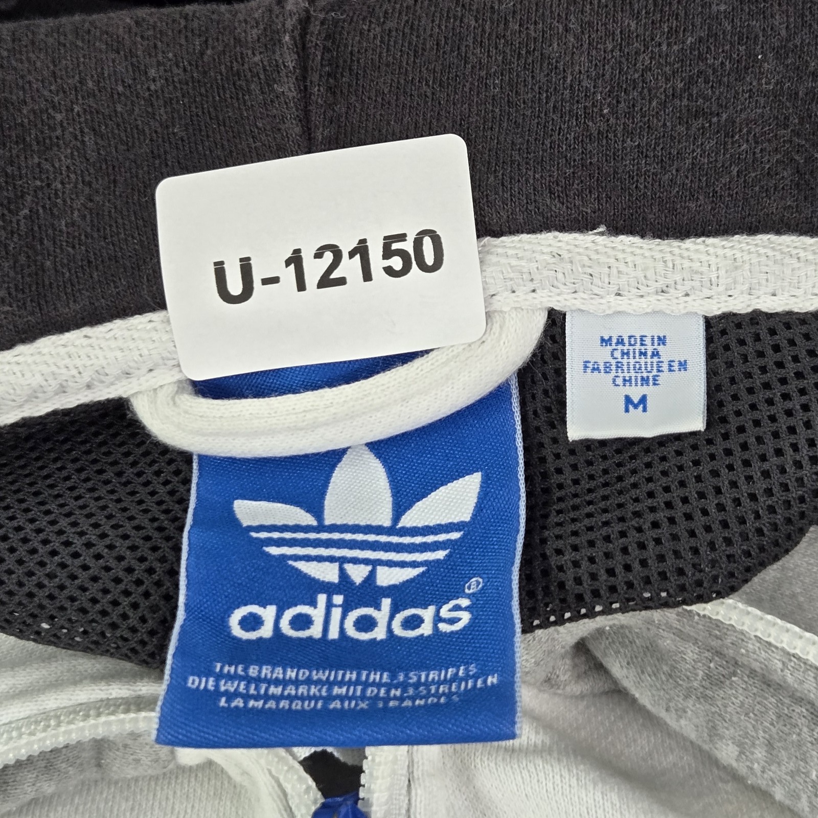 Adidas Originals Men Jacket M Black Colorblock Trefoil Logo Activewear Zipper