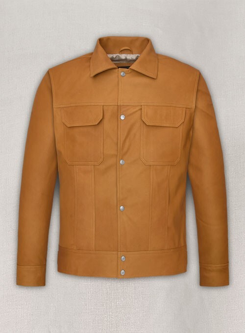 NEW Men’s Button Shirt Style Celebrity Lucas Bravo Emily In Paris Leather Jacket