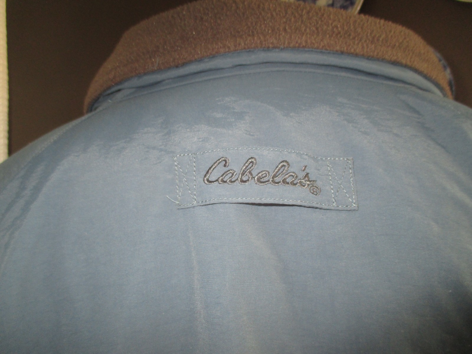 CABELA’S mens SZ 3XL blue tone FLEECED LINED zip front nylon coat