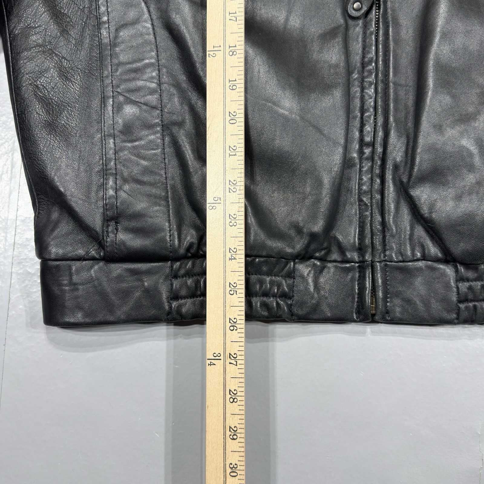 VTG LP Uomo Black Leather Flight Bomber Jacket Mens Large 3M Thinsulate Liner