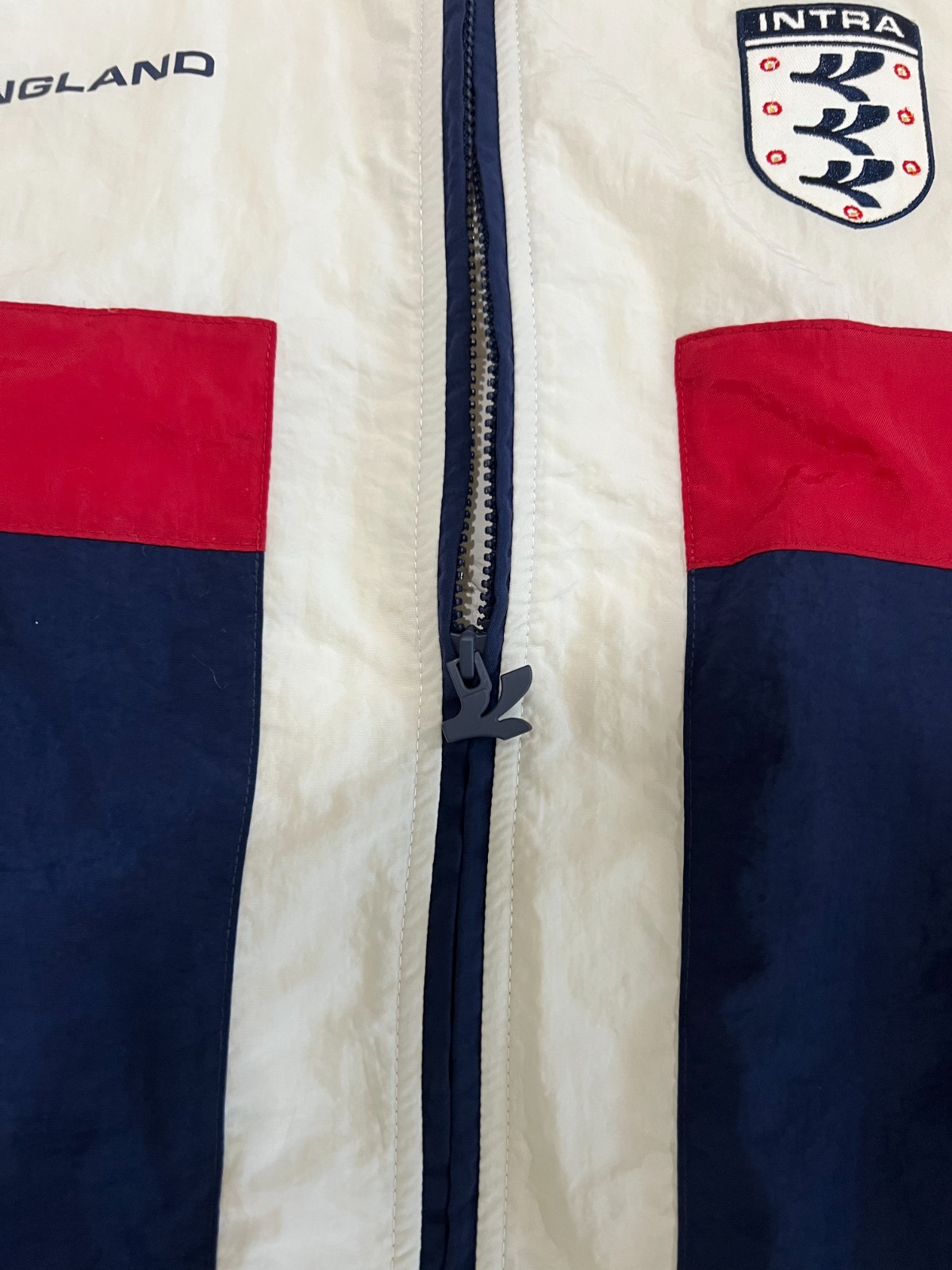 Intra Sport Vintage-Inspired England Zip-Up Puffer Jacket Size L
