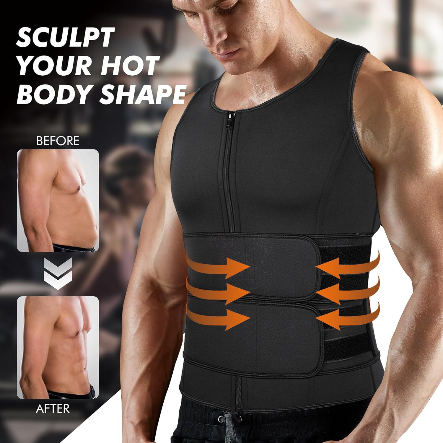 Gynecomastia Compress Tank Top Men Slimming Body Shaper Vest Athletic Sweat Vest