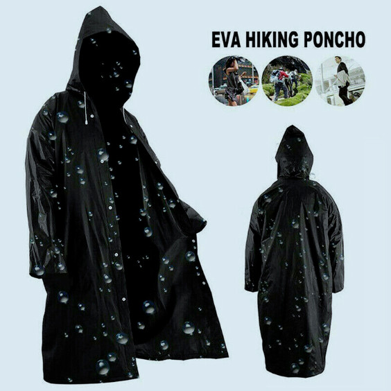 Unisex Adult Waterproof Raincoat Rain Coat Hooded Jacket Poncho Rainwear Camping