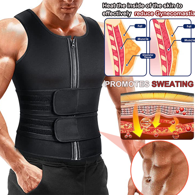 Gynecomastia Compress Tank Top Slimming Body Shaper Vest Athletic Men Sweat Vest