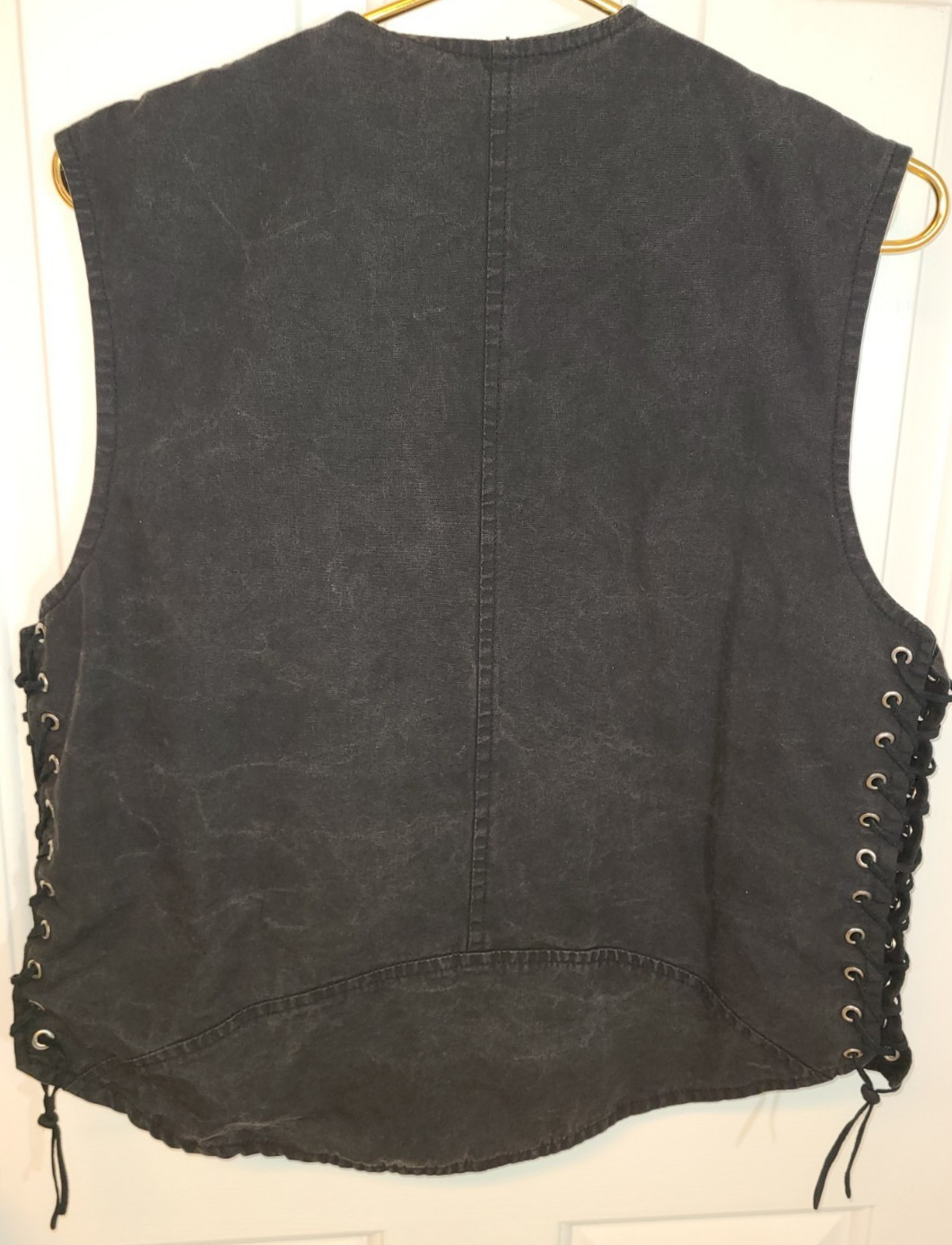 Down Under product of the Outback Mens Denim Vest Button Down Lace Up Size 6-Lg