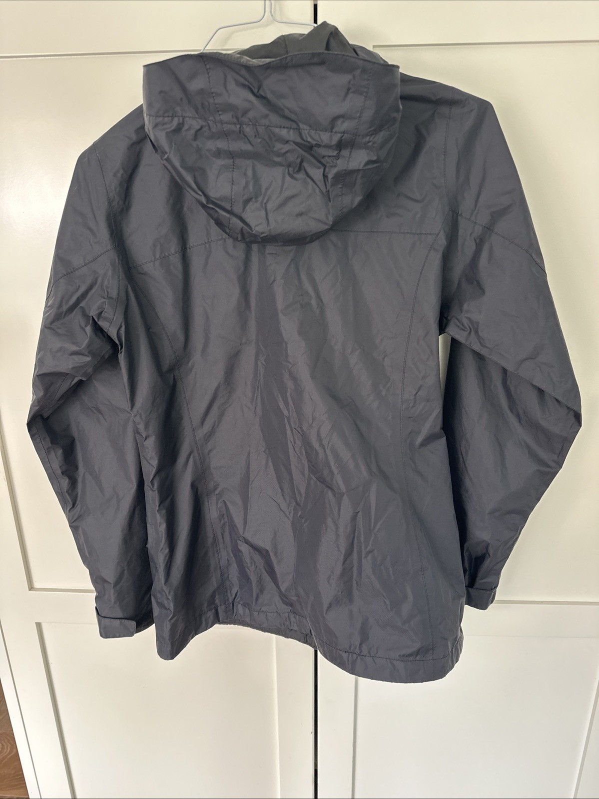 Columbia Omni-Tech Rain Jacket Mens Small Black Hooded Waterproof Shell Zip Up