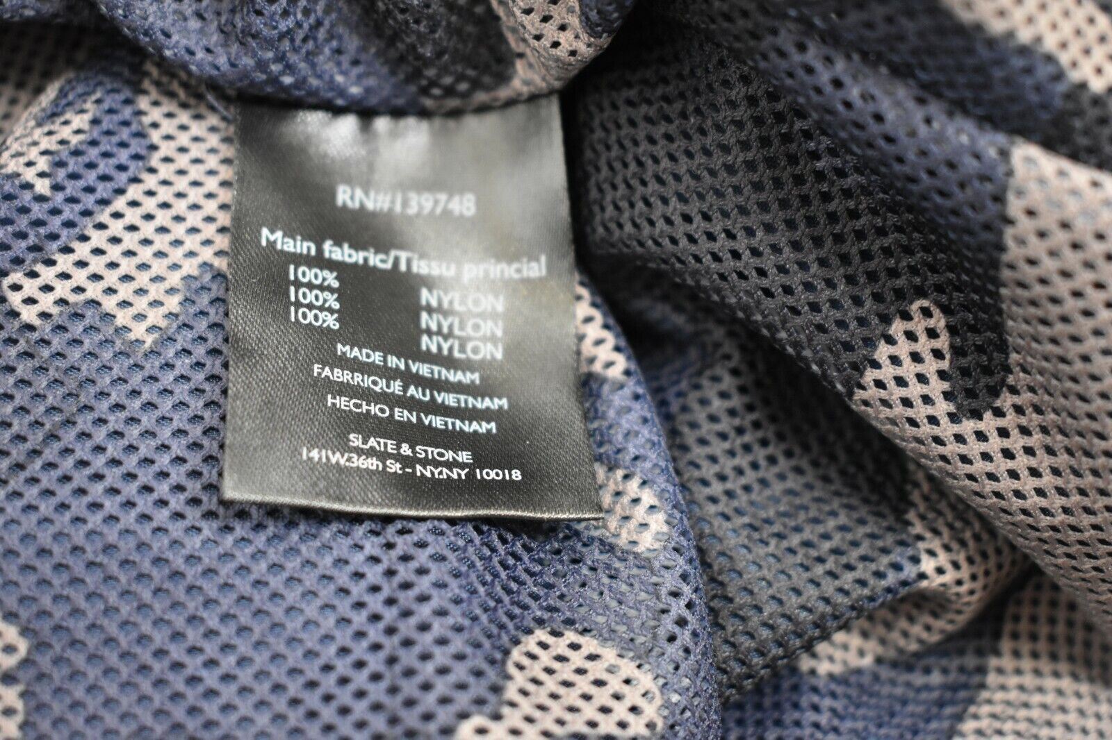 Slate & Stone Mens Coach Jacket Luca Navy Snap Button Front Spread Collar M