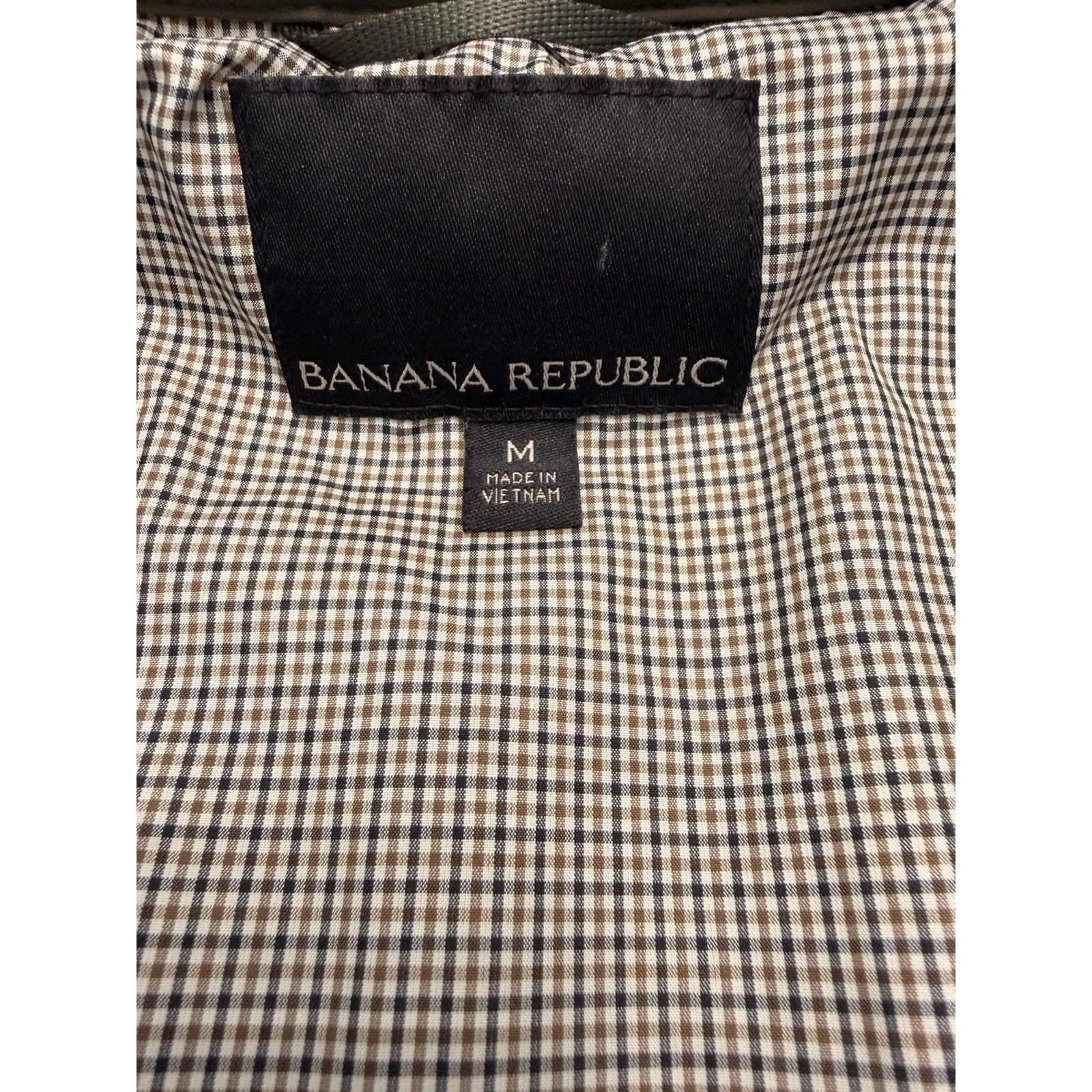 Banana Republic Men’s Olive Bomber Jacket Size M Zip Button Pockets Short Solid