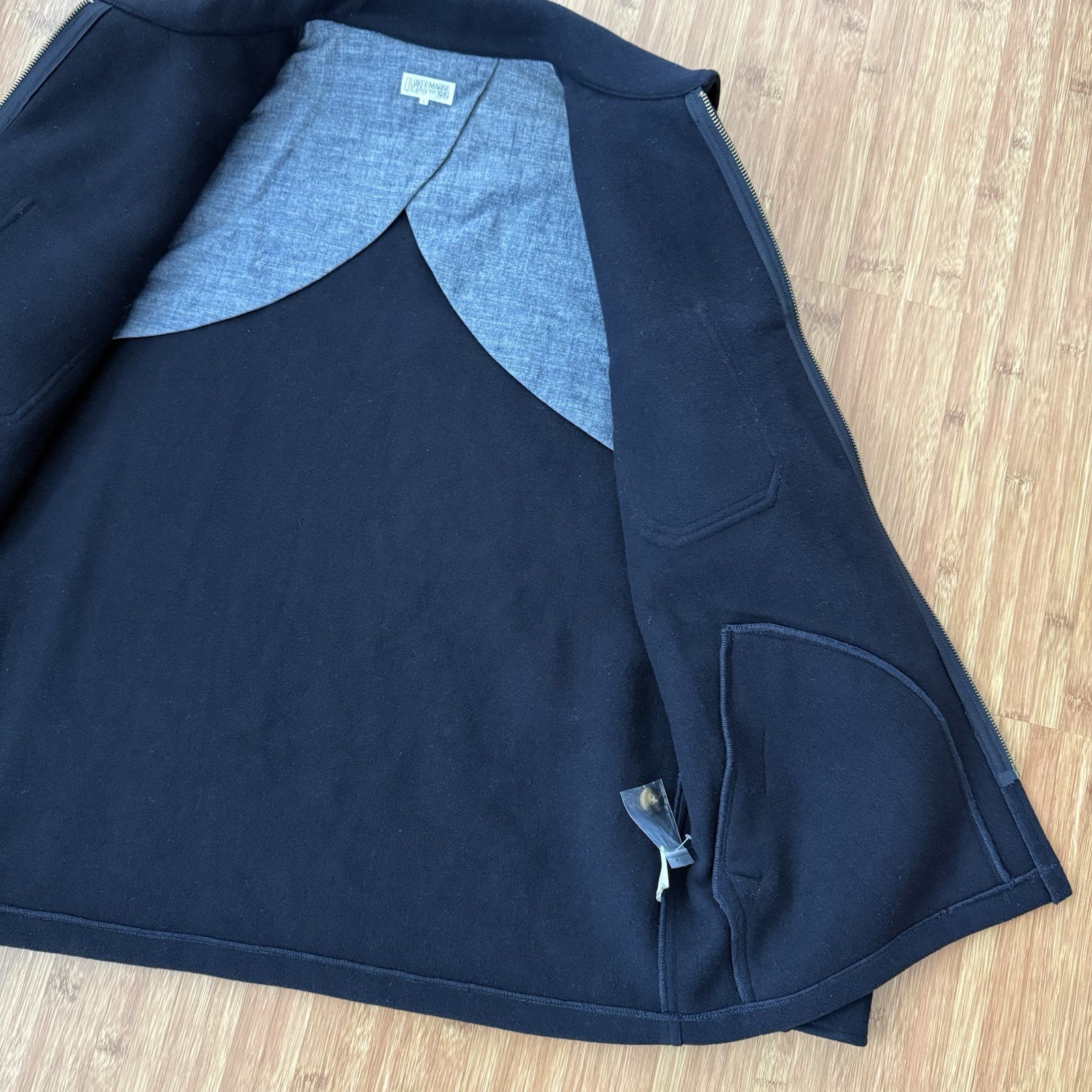 NWOT Quaker Marine Supply Hudson Jacket Wool Blend Men Large Navy Blue Pockets