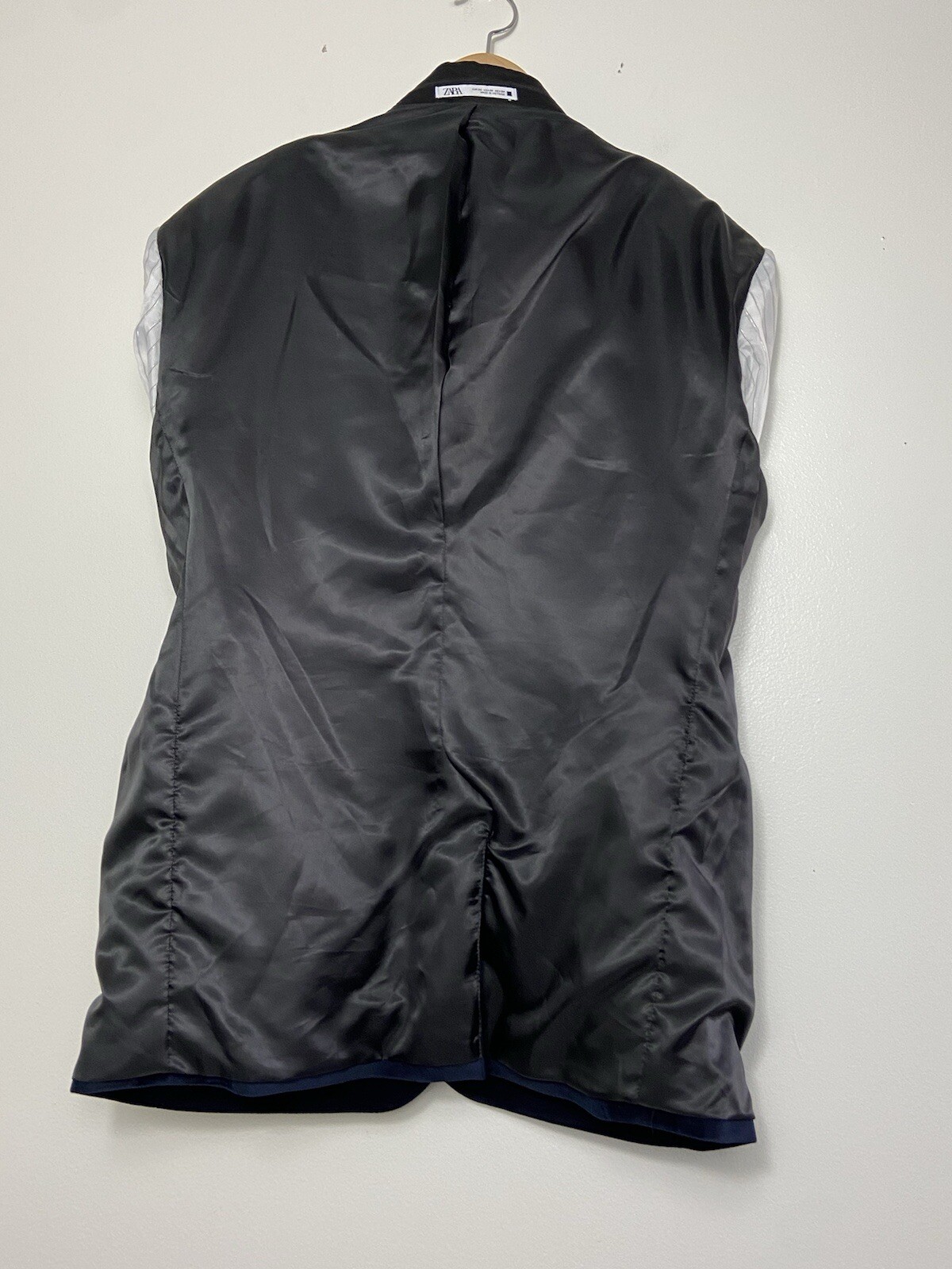 Zara Man Navy Velvet Blazer Jacket Tuxedo Men Dinner Evening Tux – Size 44 EUC