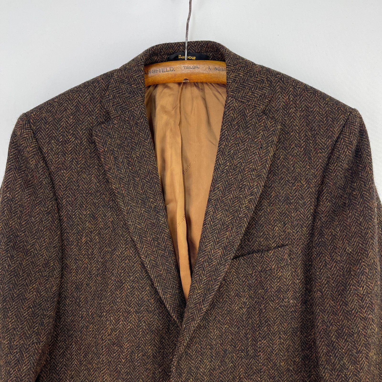 Barbour Tweed Blazer Mens UK 38R Brown Valley Mallalieus Wool Country Jacket