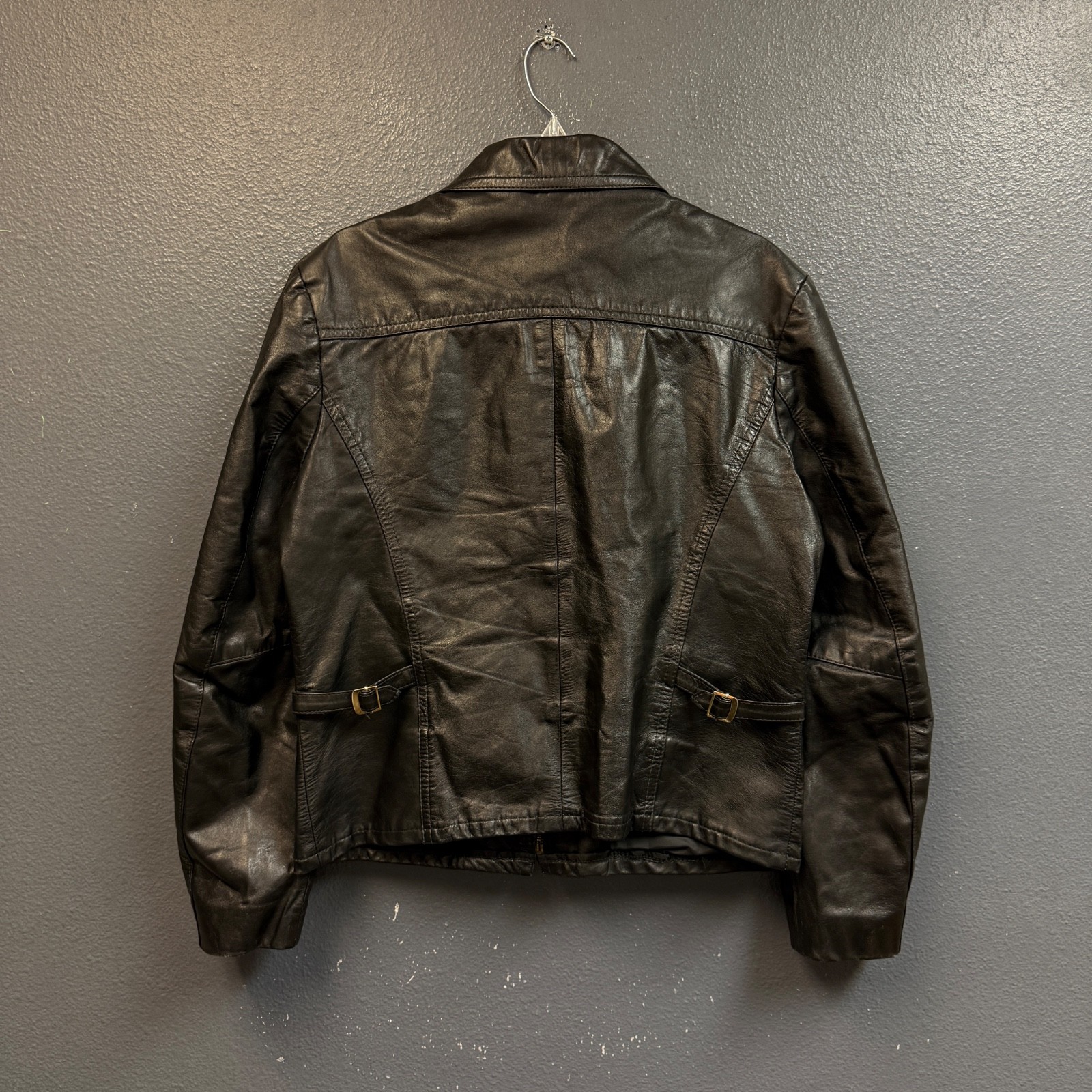Black Genuine Leather Made in Argentine 42 men’s jacket biker vintage 80’s