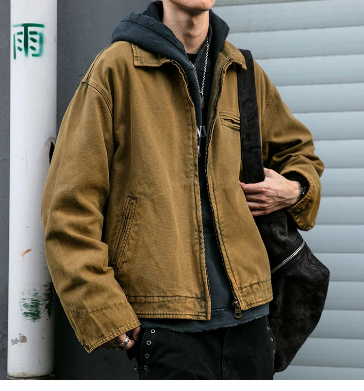 Japanese Vintage High Quality Cargo Jacket Mens Clothing Outdoor Casual Jacket