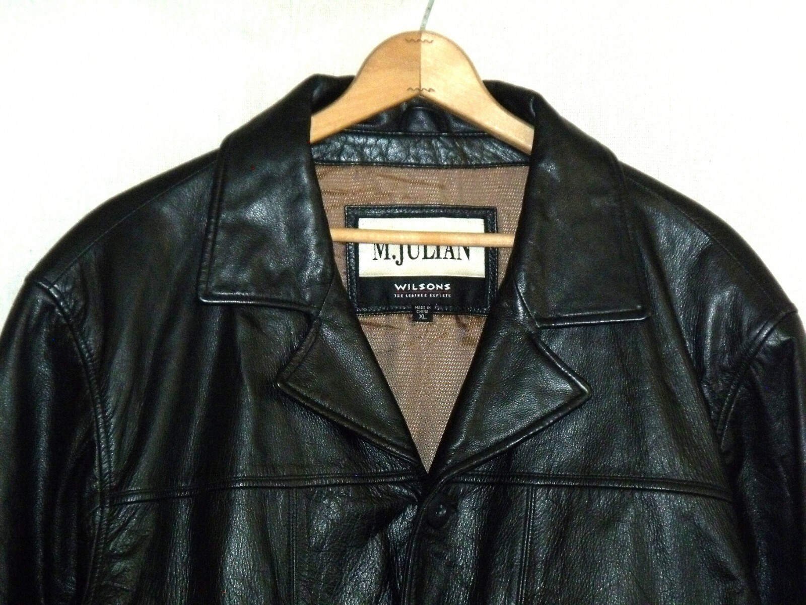 M. Julian Wilsons Leather black soft leather button jacket / men XL / nice / s28